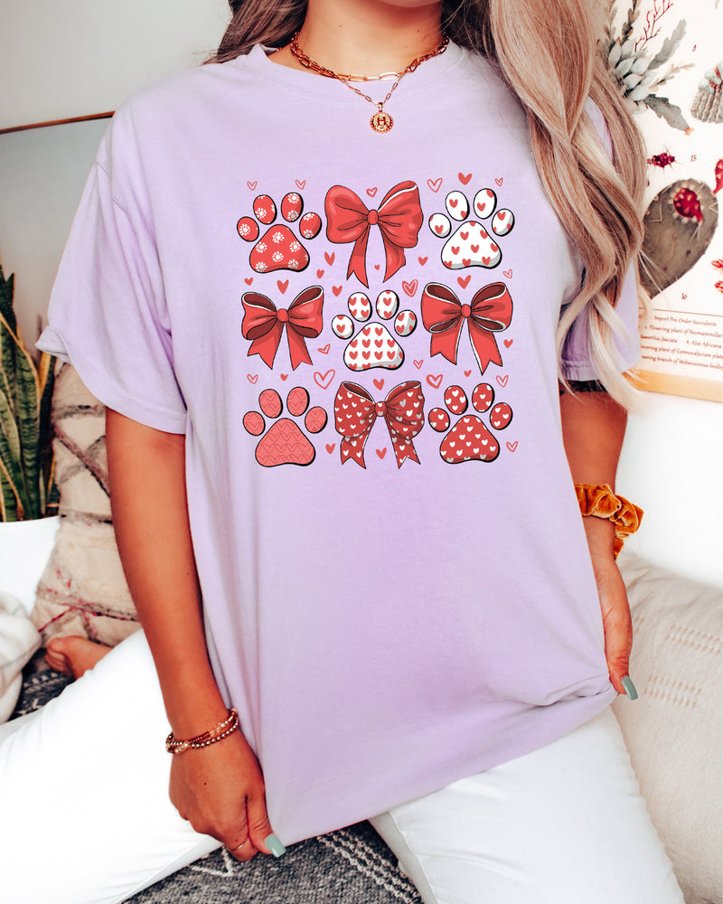 Paw Dog Mom Valentine's day Comfort Colors T Shirt