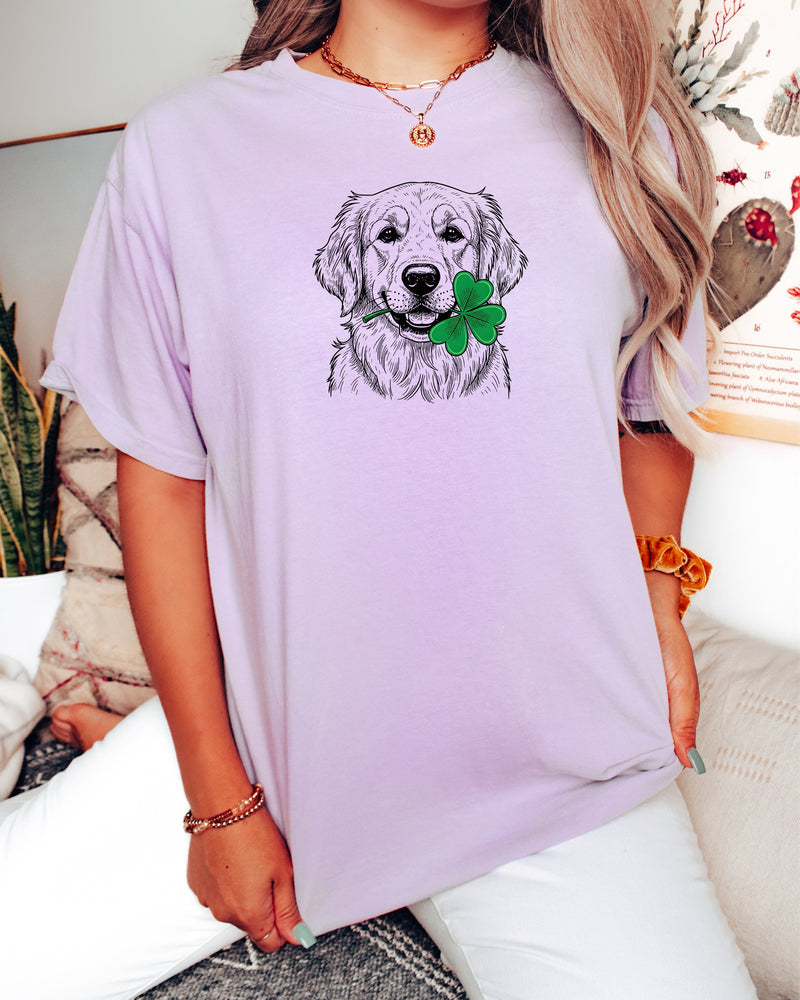 Golden Retriever Dog Mom St. Patrick's day Comfort Colors T Shirt