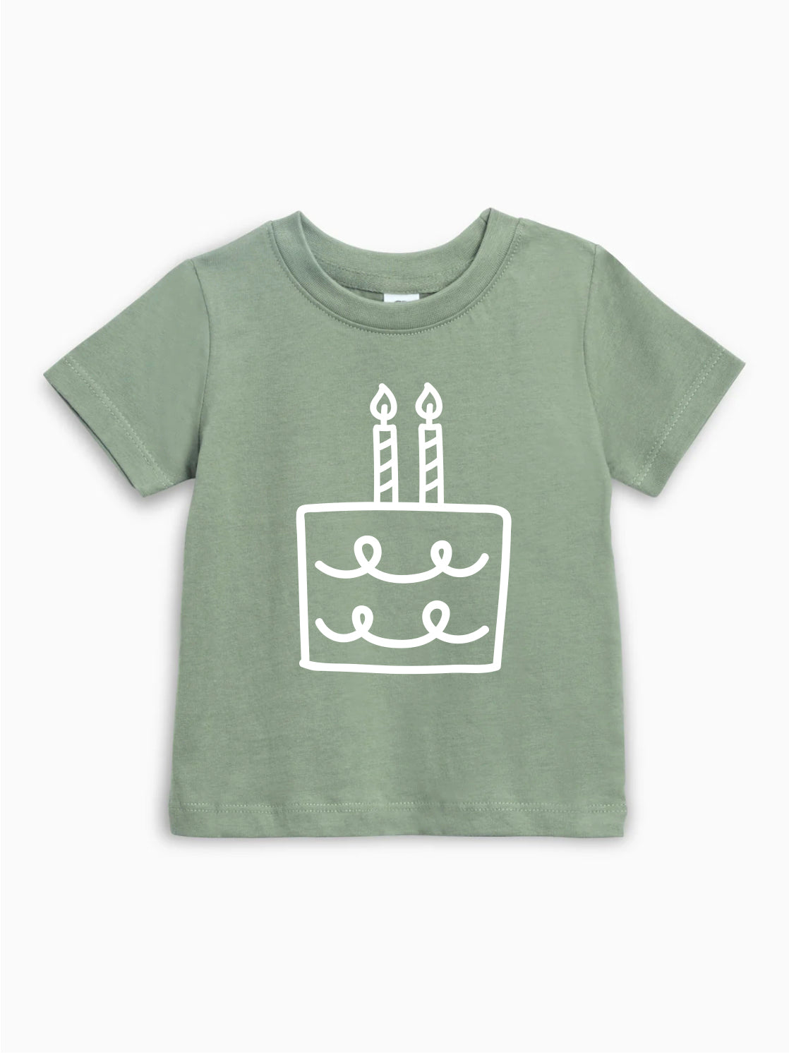 Two Birthday Cake Candle minimal 2nd Birthday Organic Cotton Kids Tee