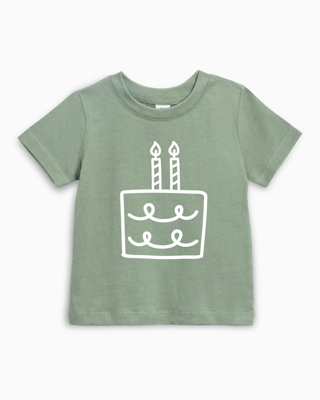 Two Birthday Cake Candle Organic Cotton Kids Tee, Minimal 2nd Birthday Shirt