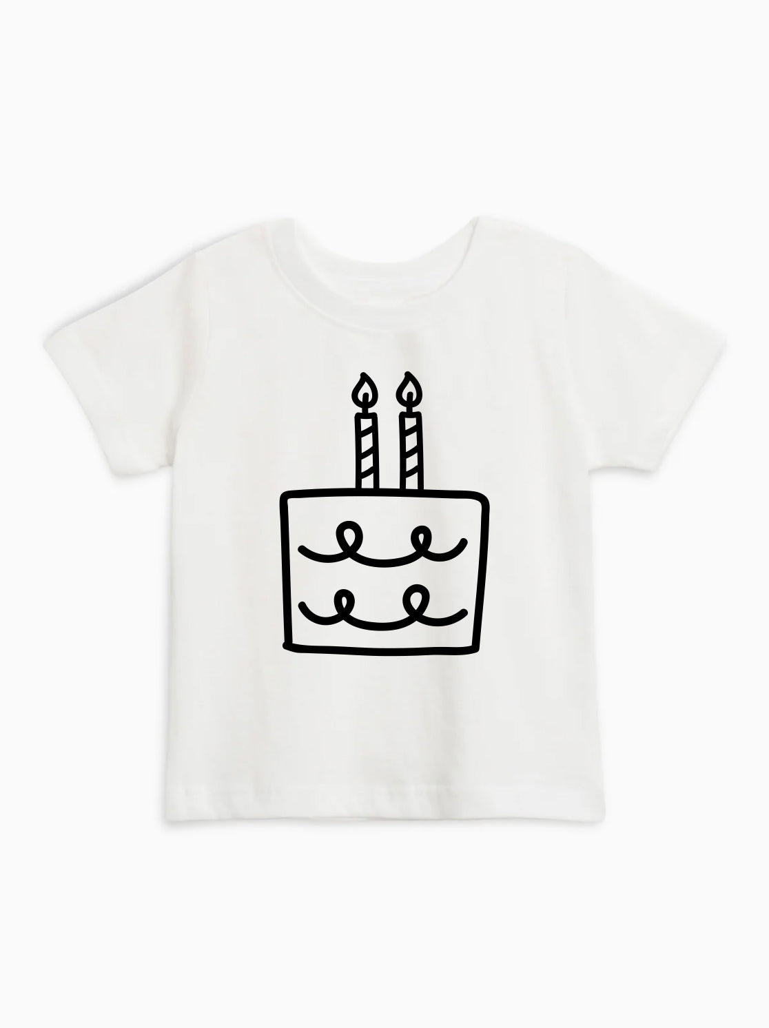 Two Birthday Cake Candle minimal 2nd Birthday Organic Cotton Kids Tee