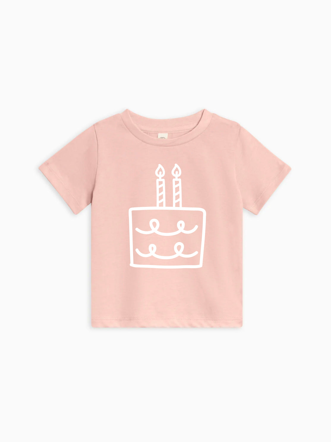Two Birthday Cake Candle minimal 2nd Birthday Organic Cotton Kids Tee
