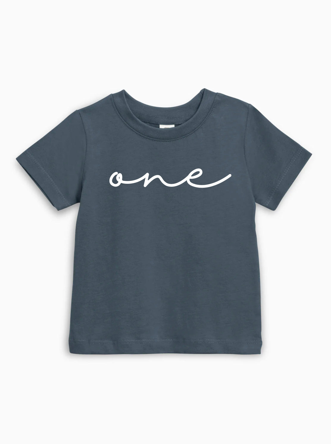 One Birthday cursive minimal 1st Birthday Organic Cotton Kids Tee
