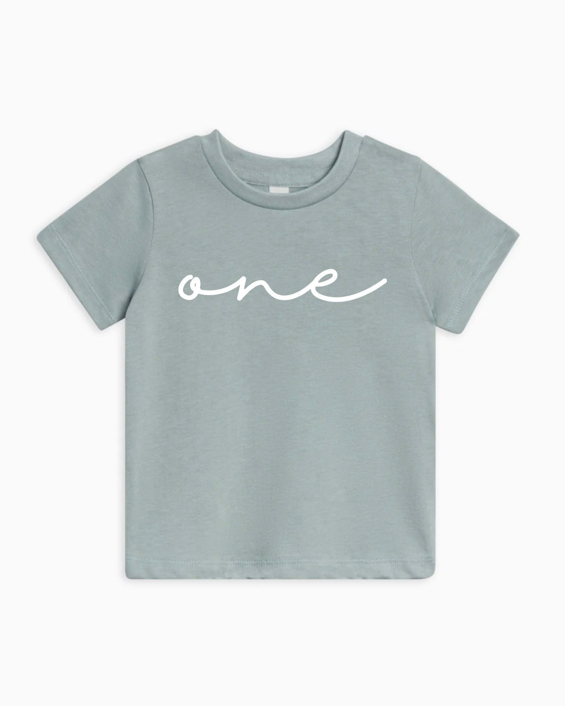 One Cursive Minimal Organic Cotton Kids Tee, 1st Birthday Shirt