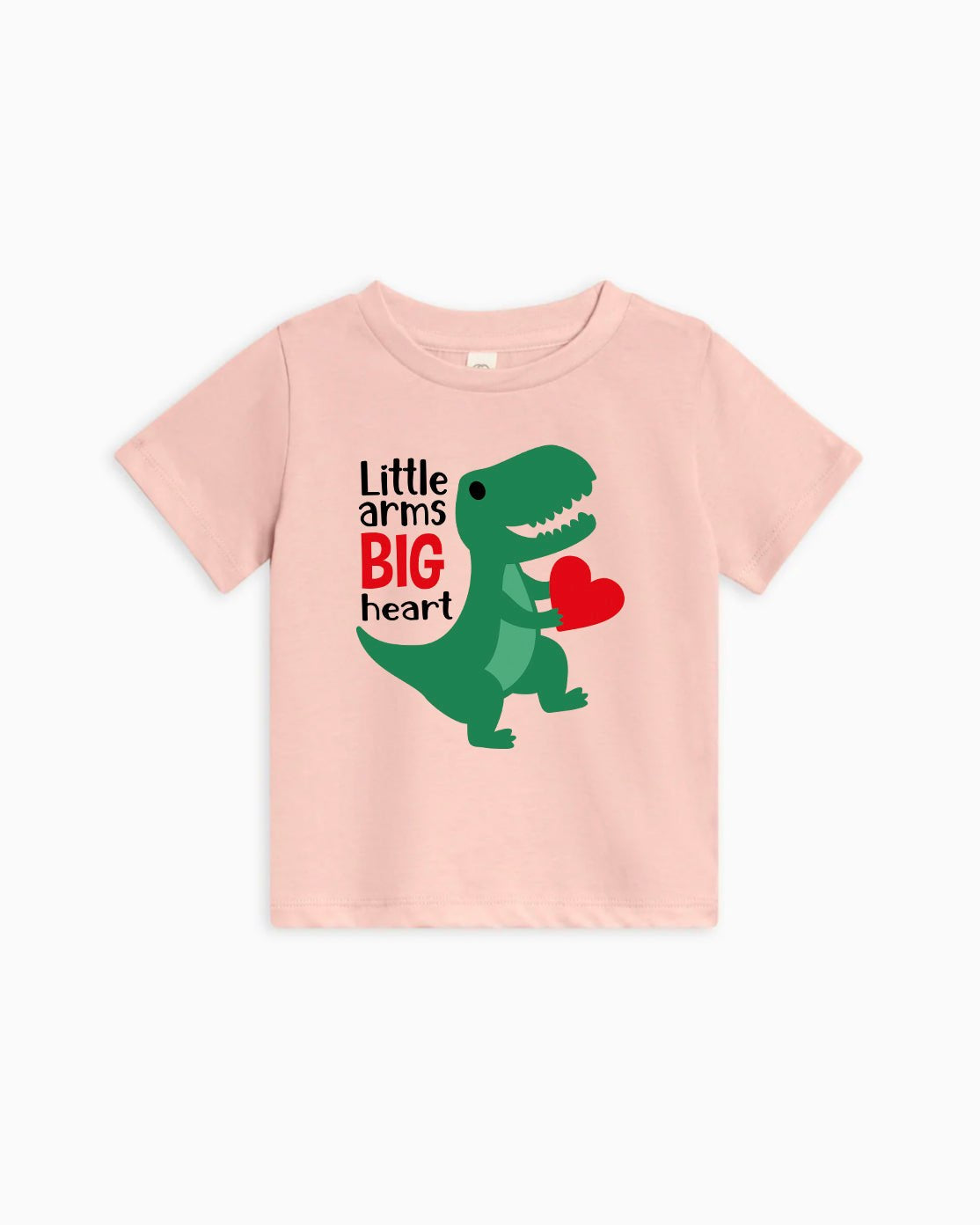 Cute Dinosaur Organic Cotton Kids Tee, Little Arms Big Heart Dino Shirt