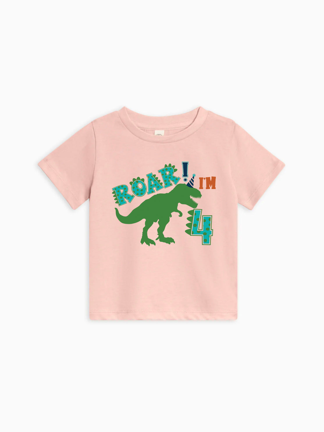 I'm 4 Four Dinosaur Roar Birthday Organic Cotton Kids Tee