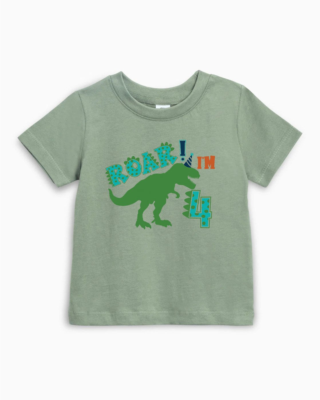 I'm 4 Dinosaur Roar Organic Cotton Kids Tee, 4th Birthday Dino Shirt