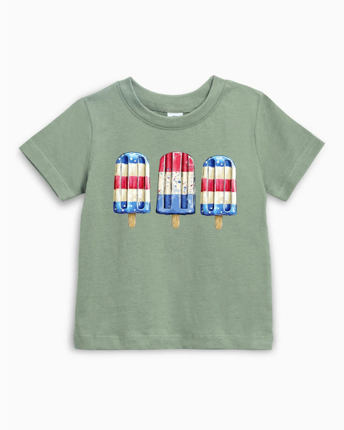 USA Patriotic Popsicle Organic Cotton Kids Tee, 4th of July Shirt