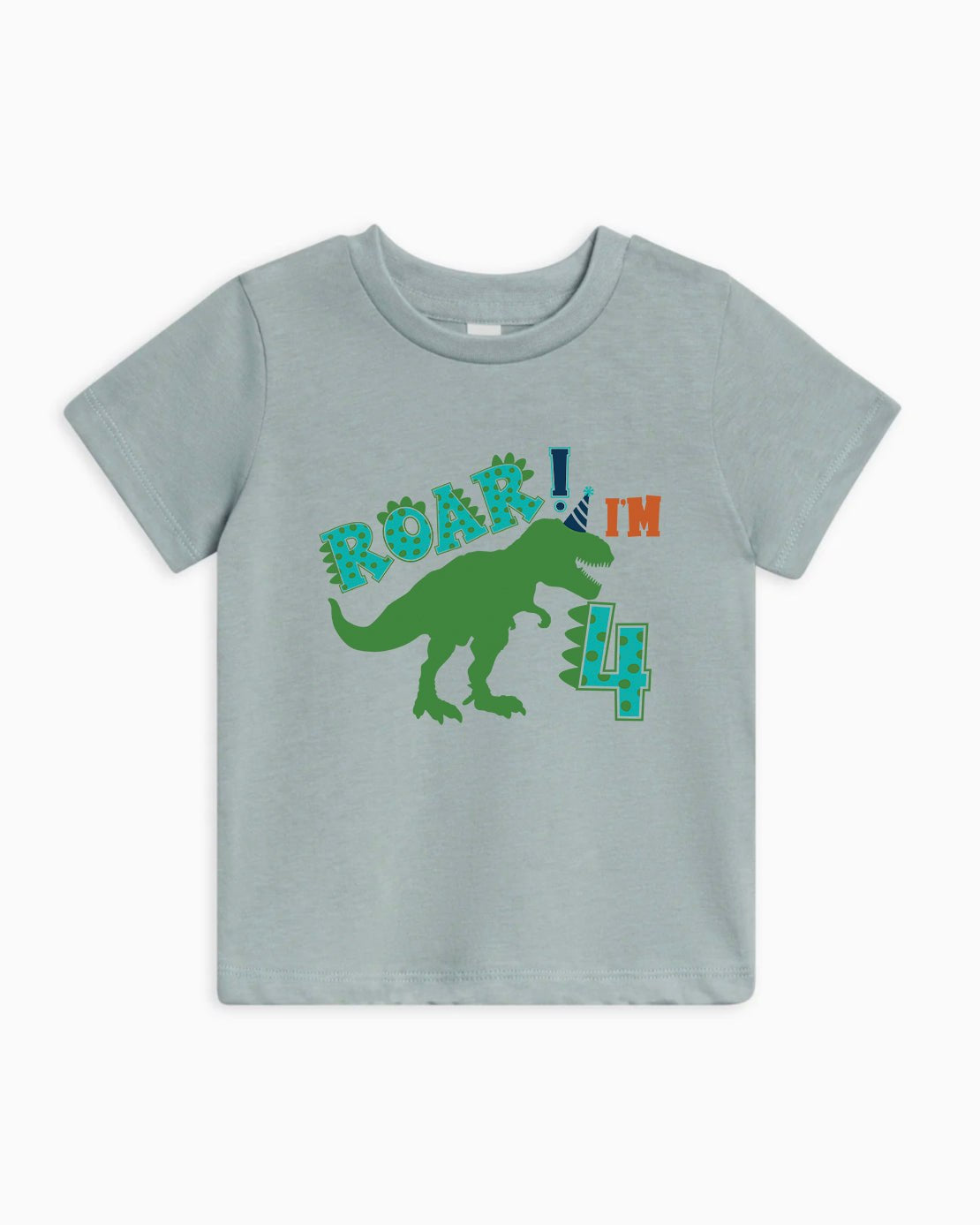 I'm 4 Dinosaur Roar Organic Cotton Kids Tee, 4th Birthday Dino Shirt
