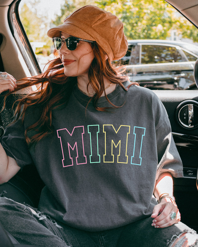 Mimi Grandma Comfort Colors Garment Dyed T Shirt (Outlined color)