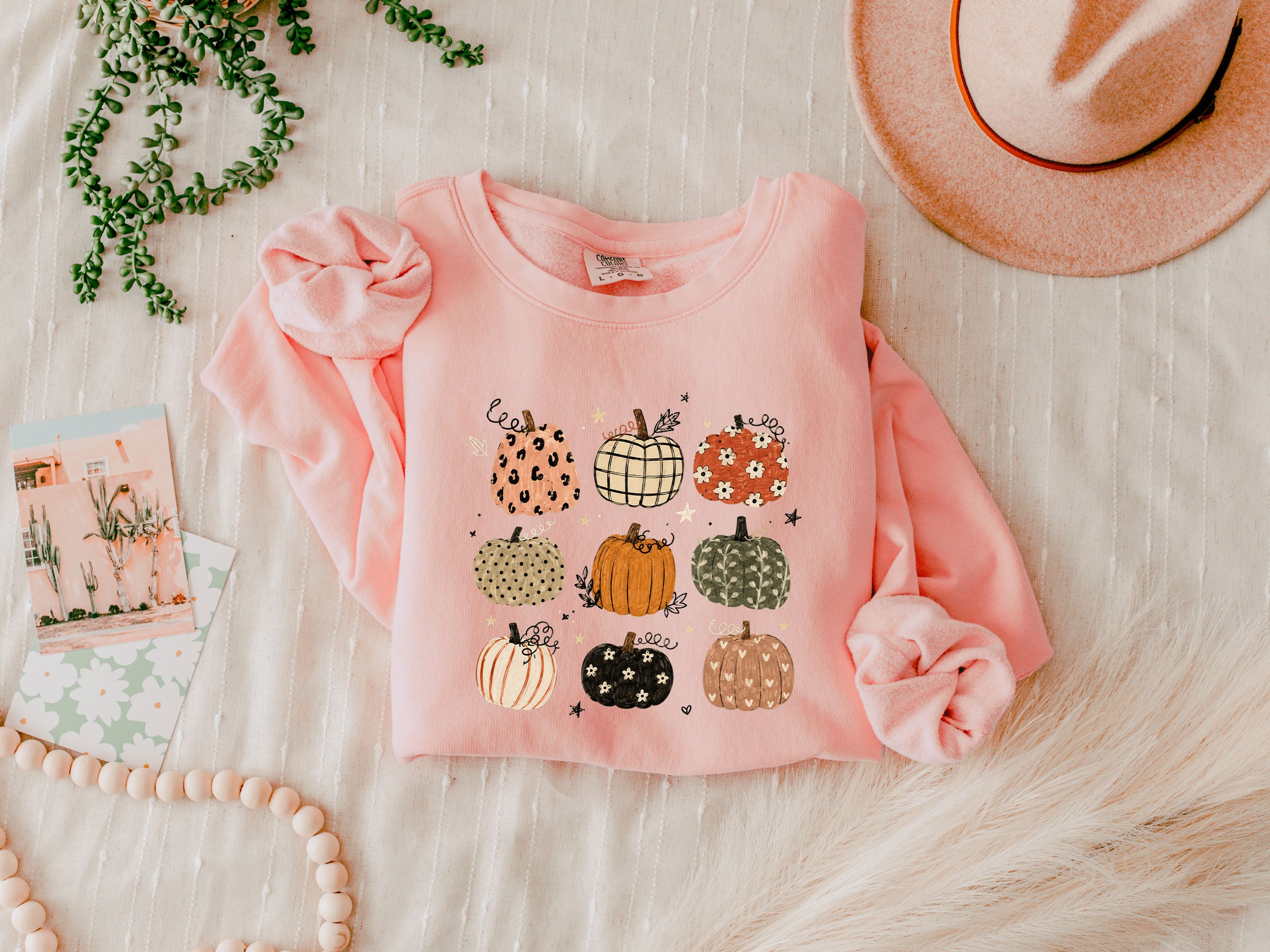Pumpkins Fall Autumn Season Thanksgiving day 100% cotton Garment Dyed Comfort Colors Sweatshirt