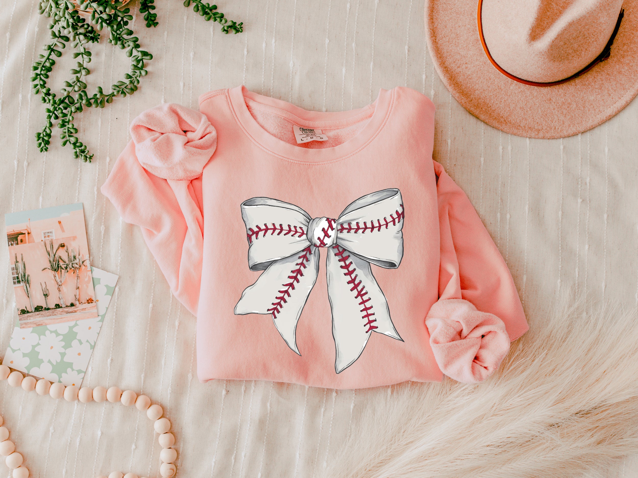Baseball Mom Baseball Sports Garment Dyed Comfort Colors Sweatshirt (Ribbon)