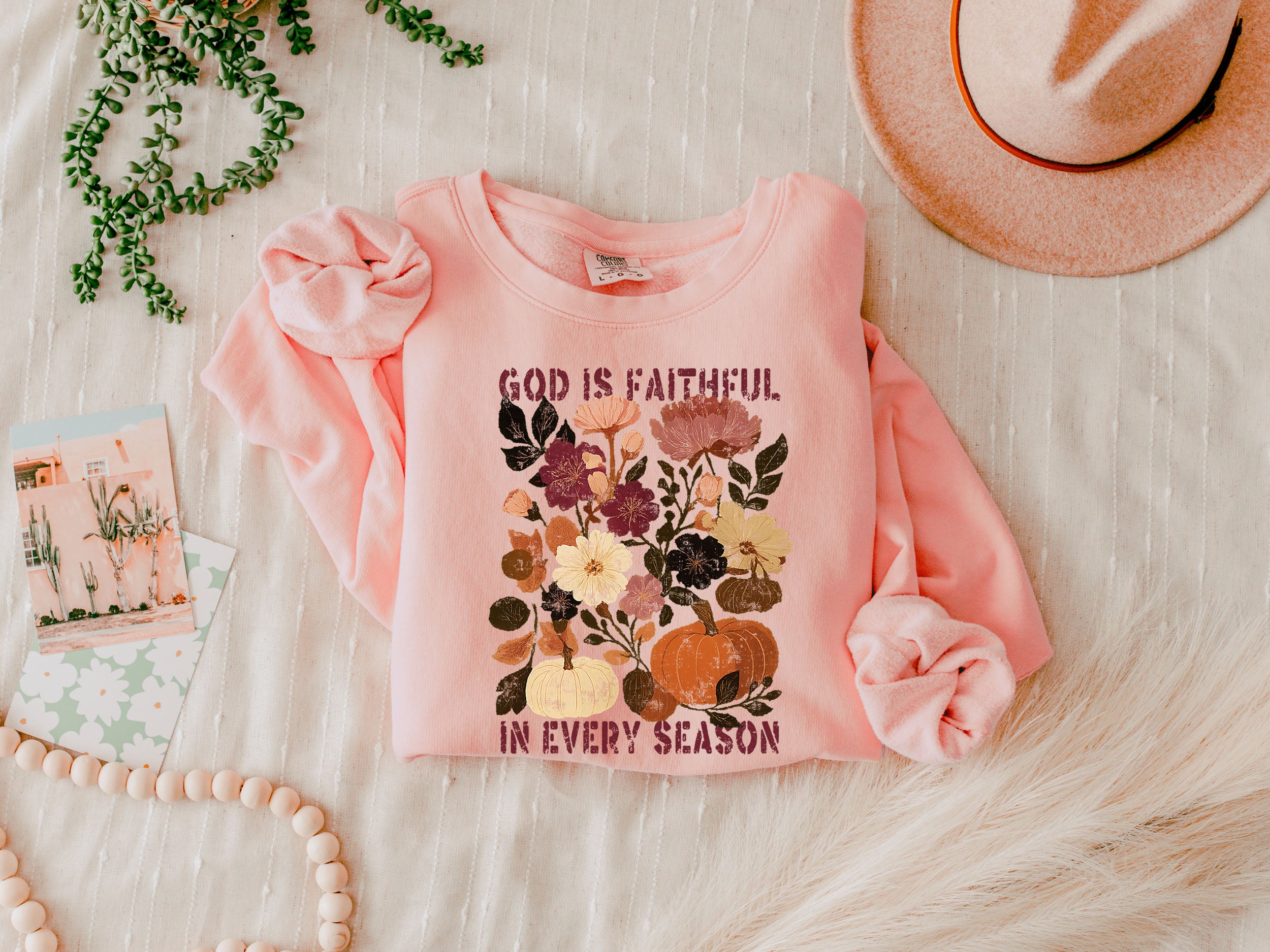 God is faithful Fall Autumn Season Thanksgiving day 100% cotton Garment Dyed Comfort Colors Sweatshirt