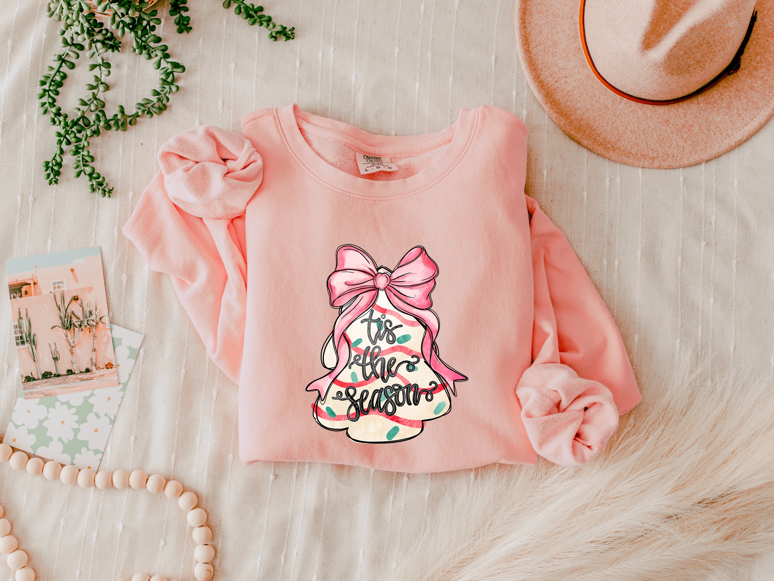 Merry Christmas Tis the Season Holiday Winter Fall Inspirational Garment Dyed Comfort Colors Sweatshirt