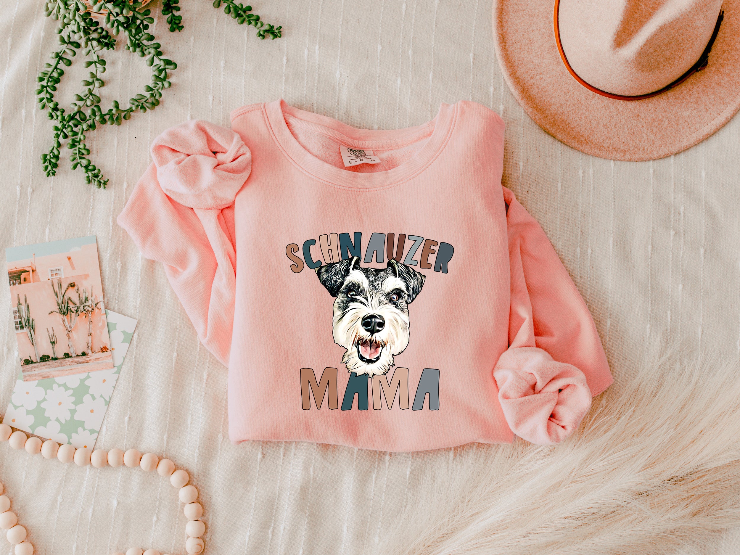 Schnauzer Dog mom Fall Garment Dyed Comfort Colors Sweatshirt (Color)