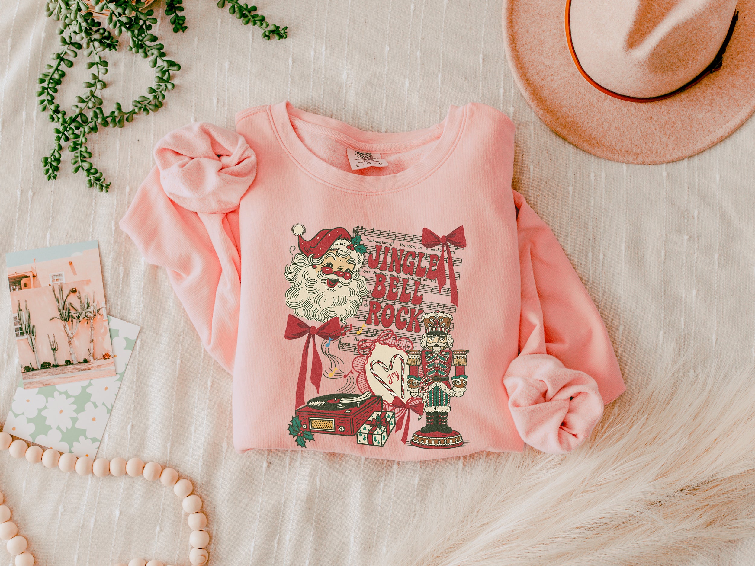 Santa & Nutcracker Fairy Theme Merry Christmas Holiday Winter Fall Inspirational Garment Dyed Comfort Colors Sweatshirt
