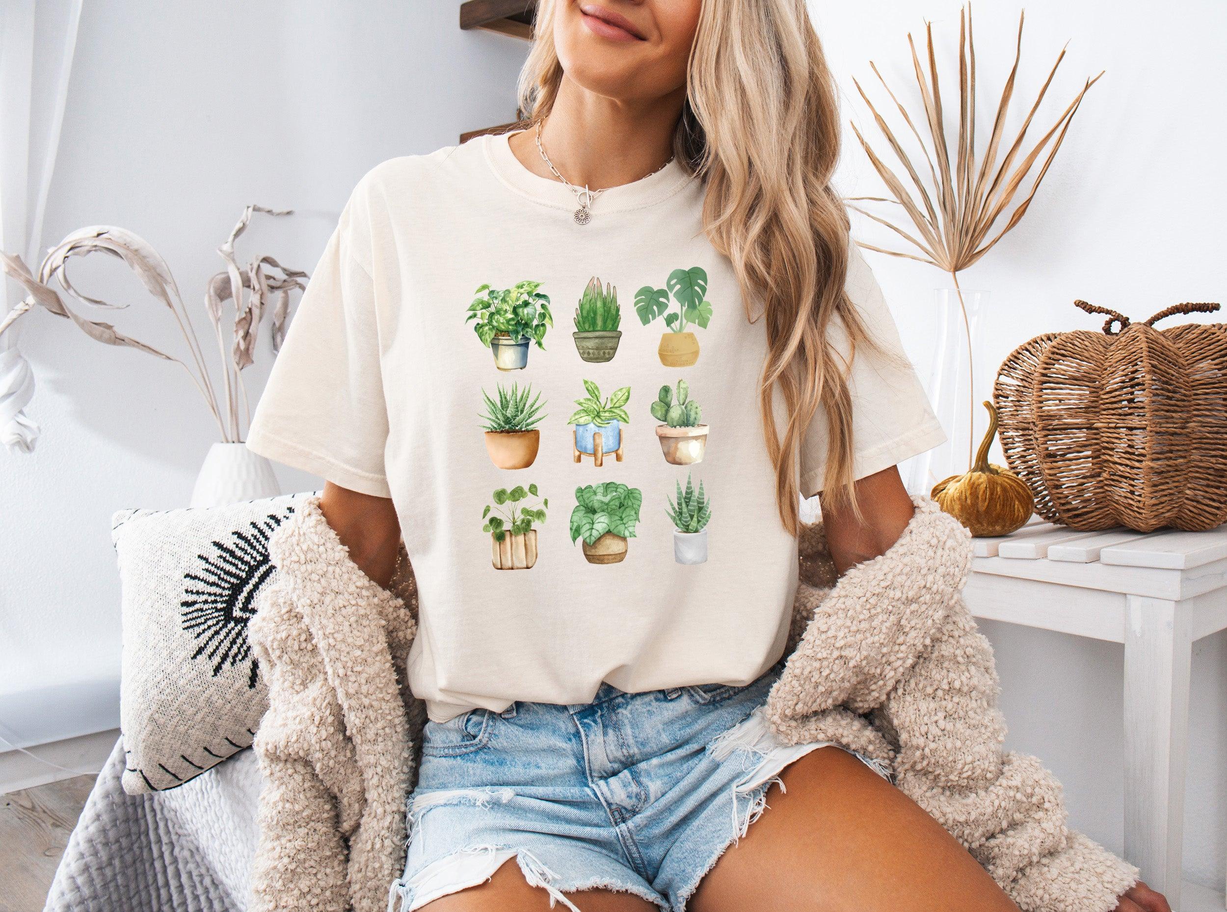 Plant Lady House Plants Comfort Colors T Shirt (9 plants)
