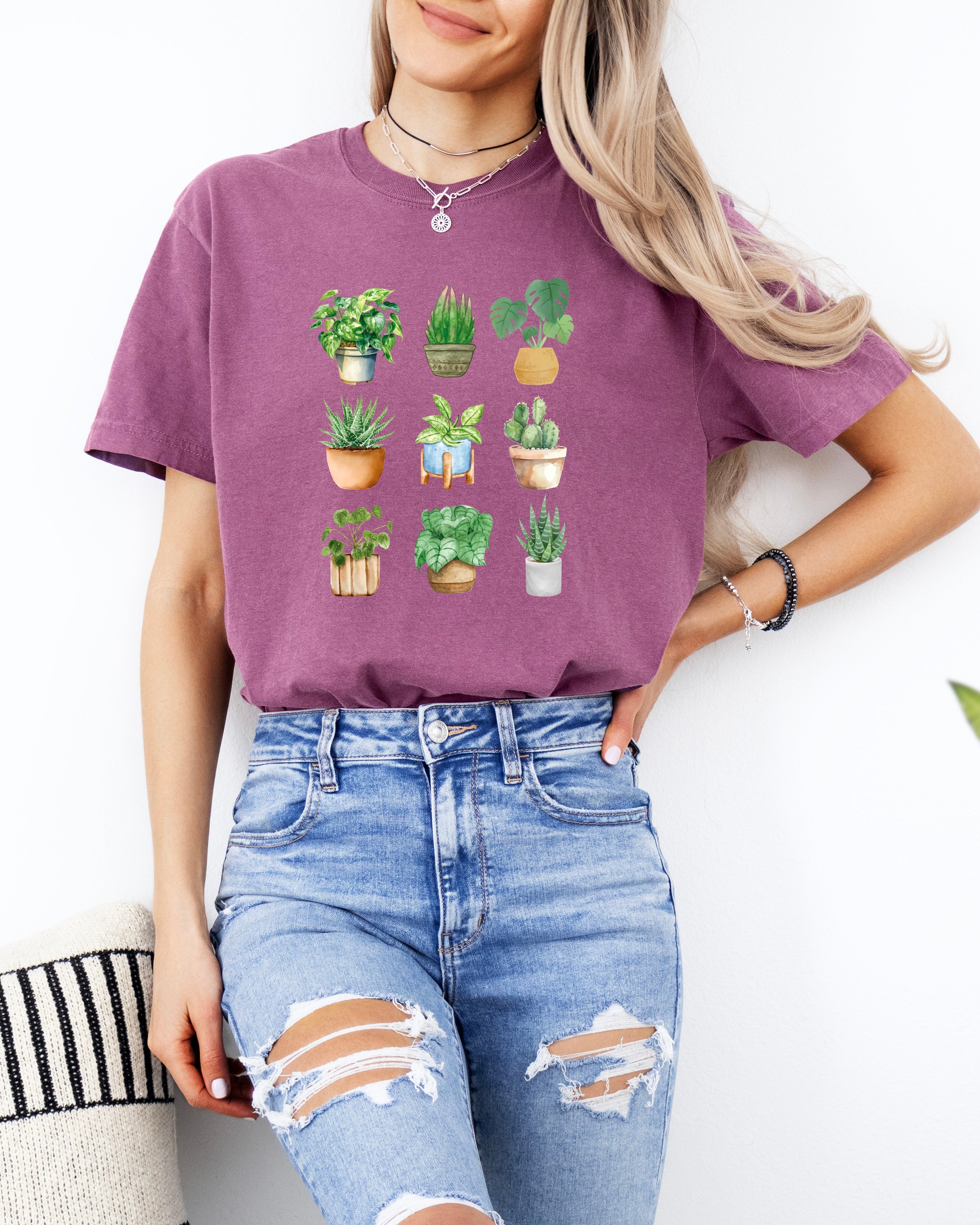 Plant Lady House Plants Comfort Colors T Shirt (9 plants)