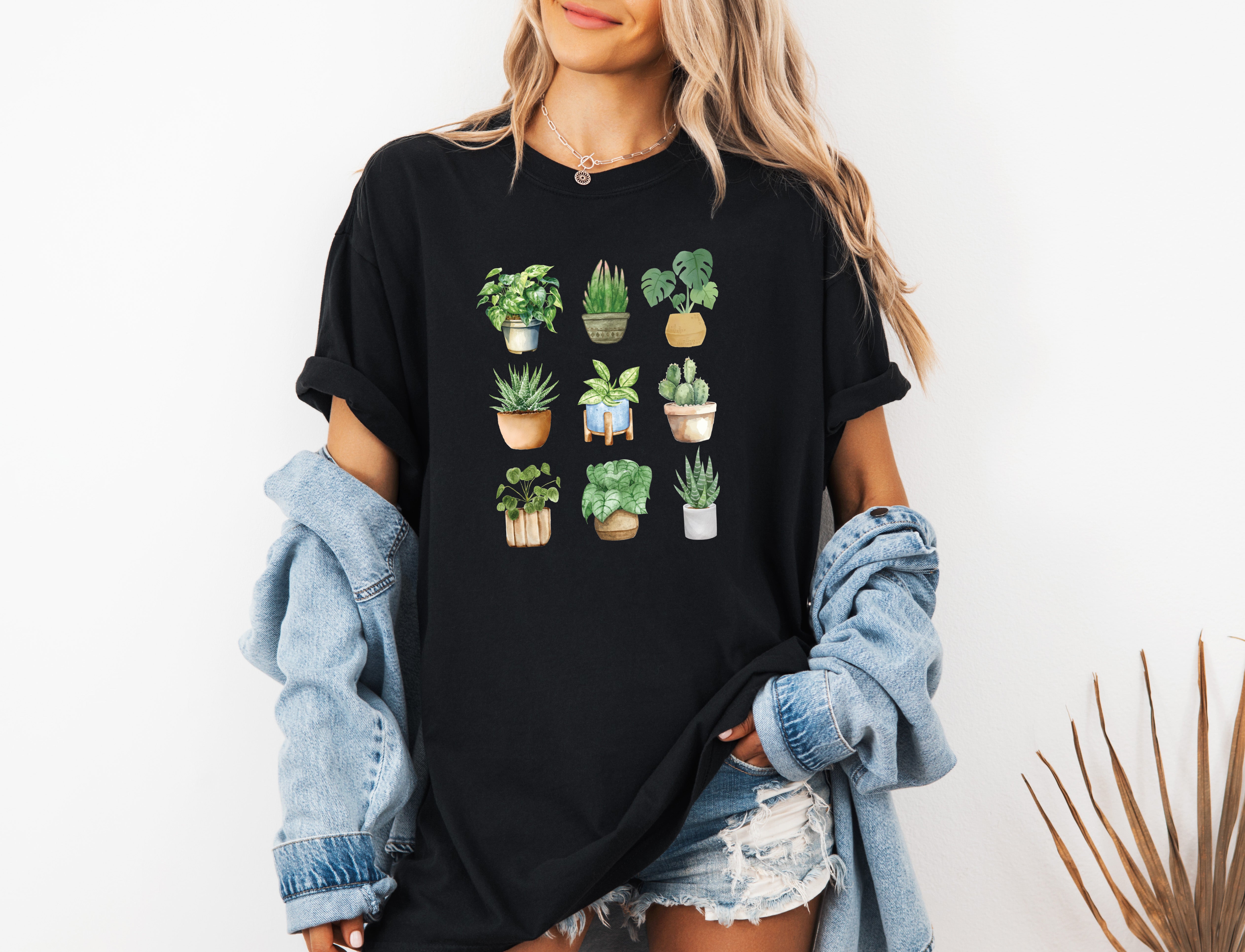 Plant Lady House Plants Comfort Colors T Shirt (9 plants)