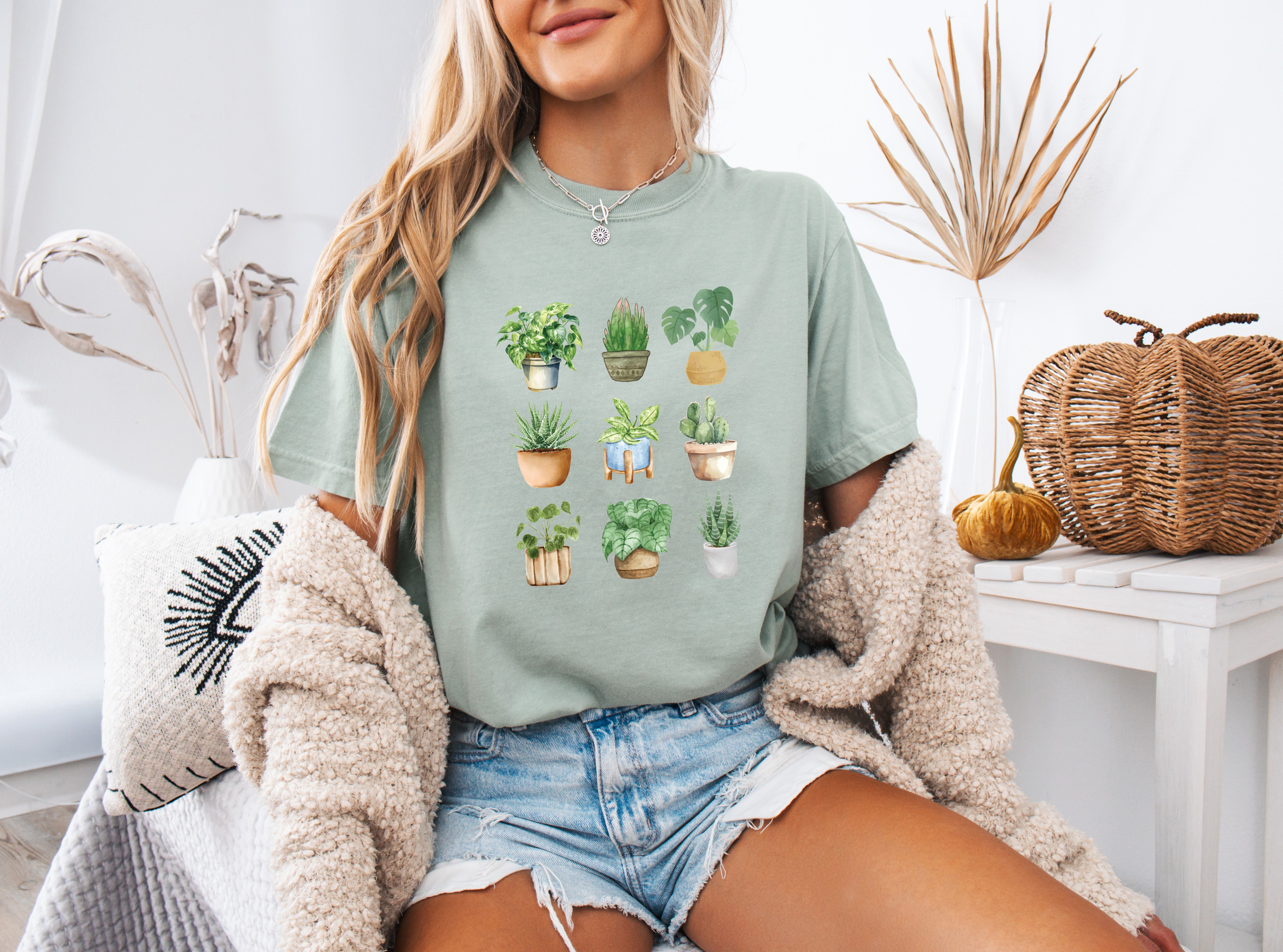Plant Lady House Plants Comfort Colors T Shirt (9 plants)