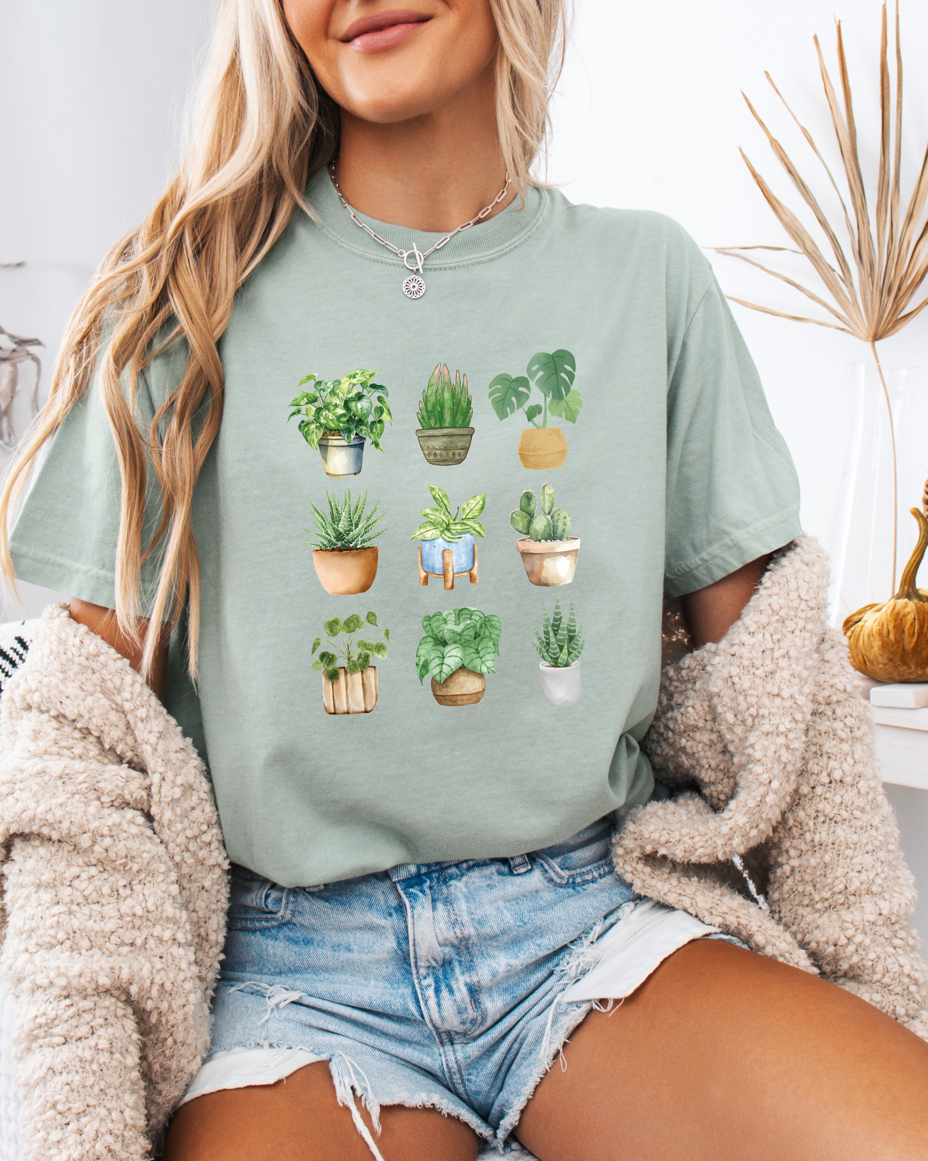 Plant Lady House Plants Comfort Colors T Shirt (9 plants)