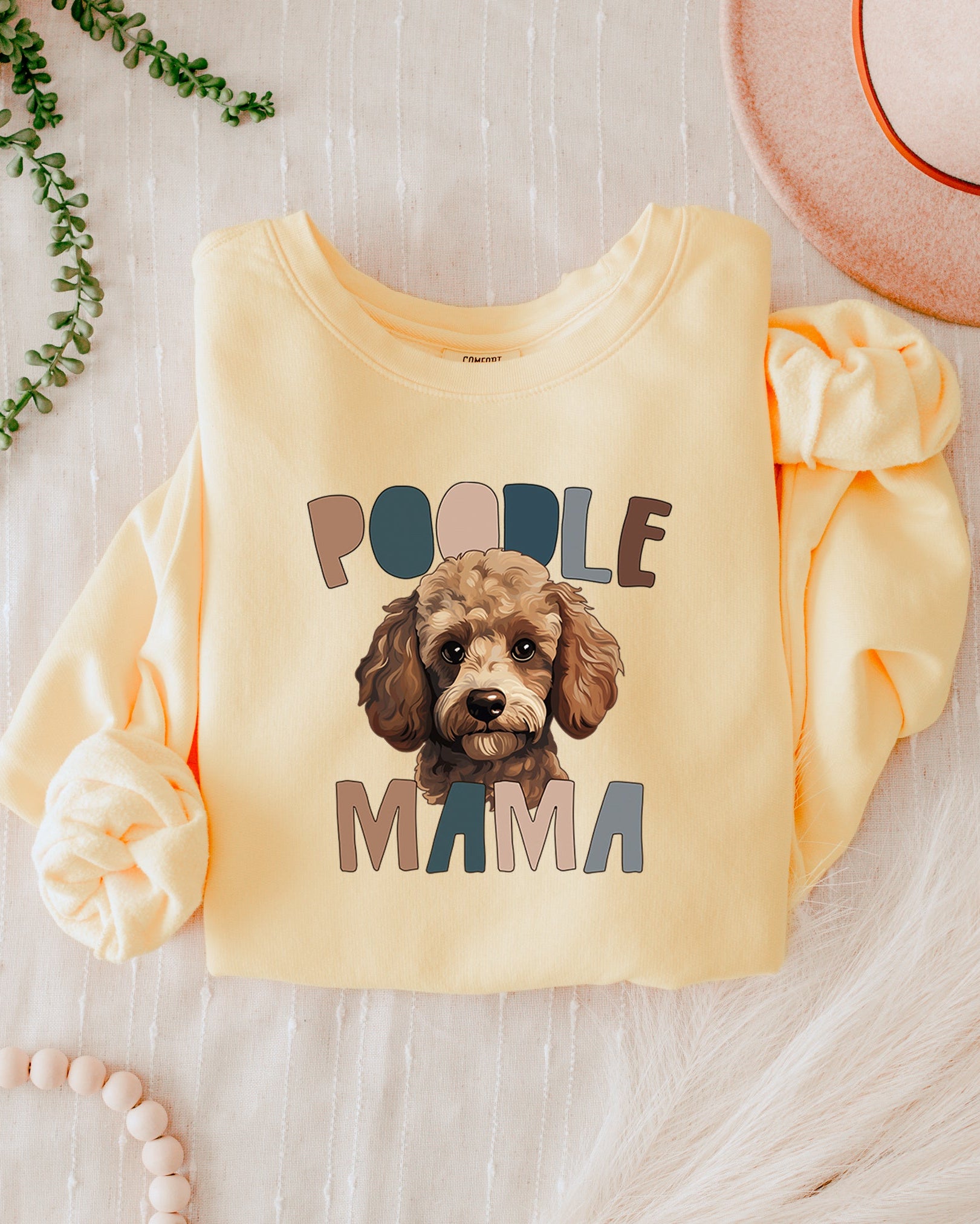 Poodle Dog Mom Garment Dyed Comfort Colors Sweatshirt (Color)