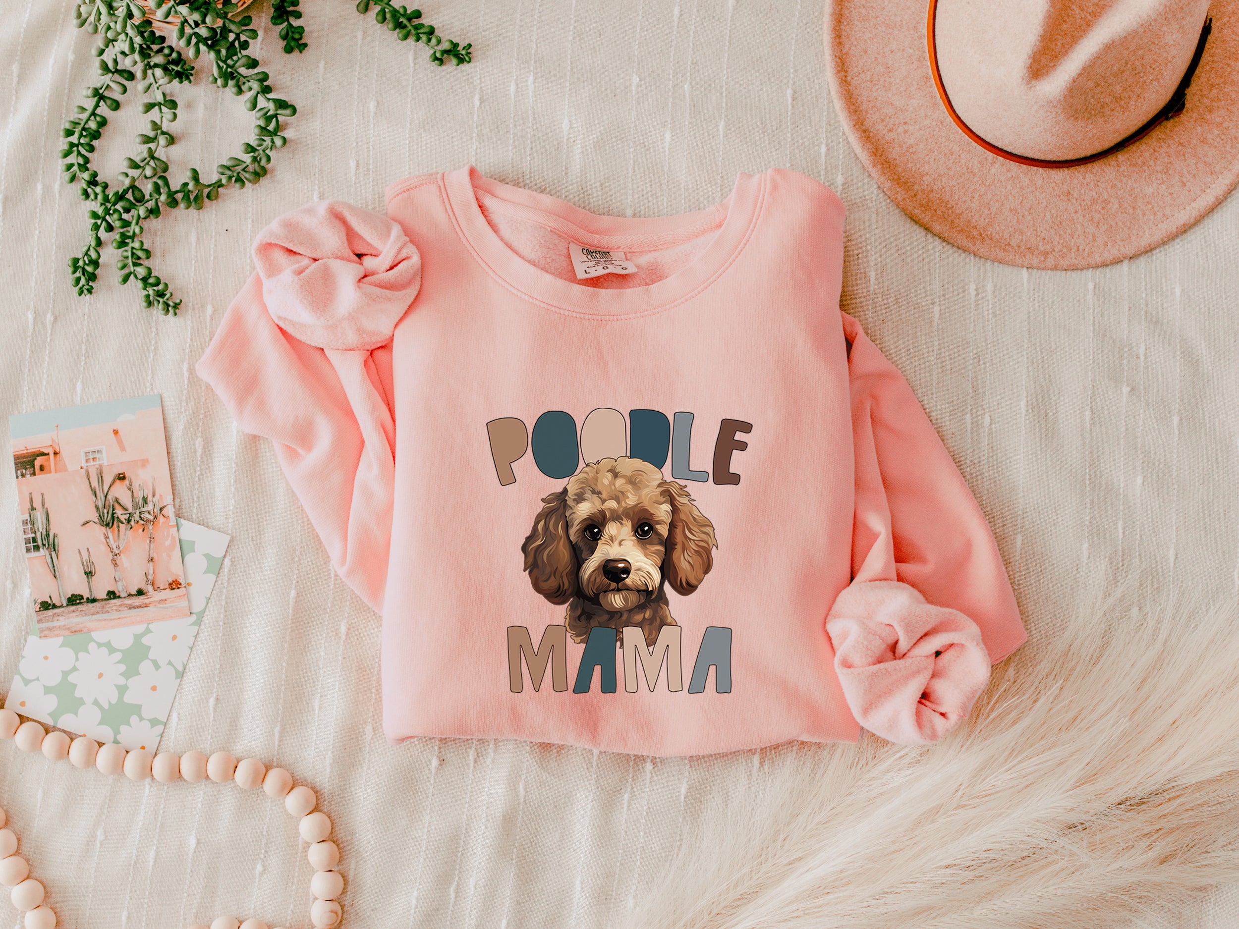 Poodle Dog Mom Garment Dyed Comfort Colors Sweatshirt (Color)