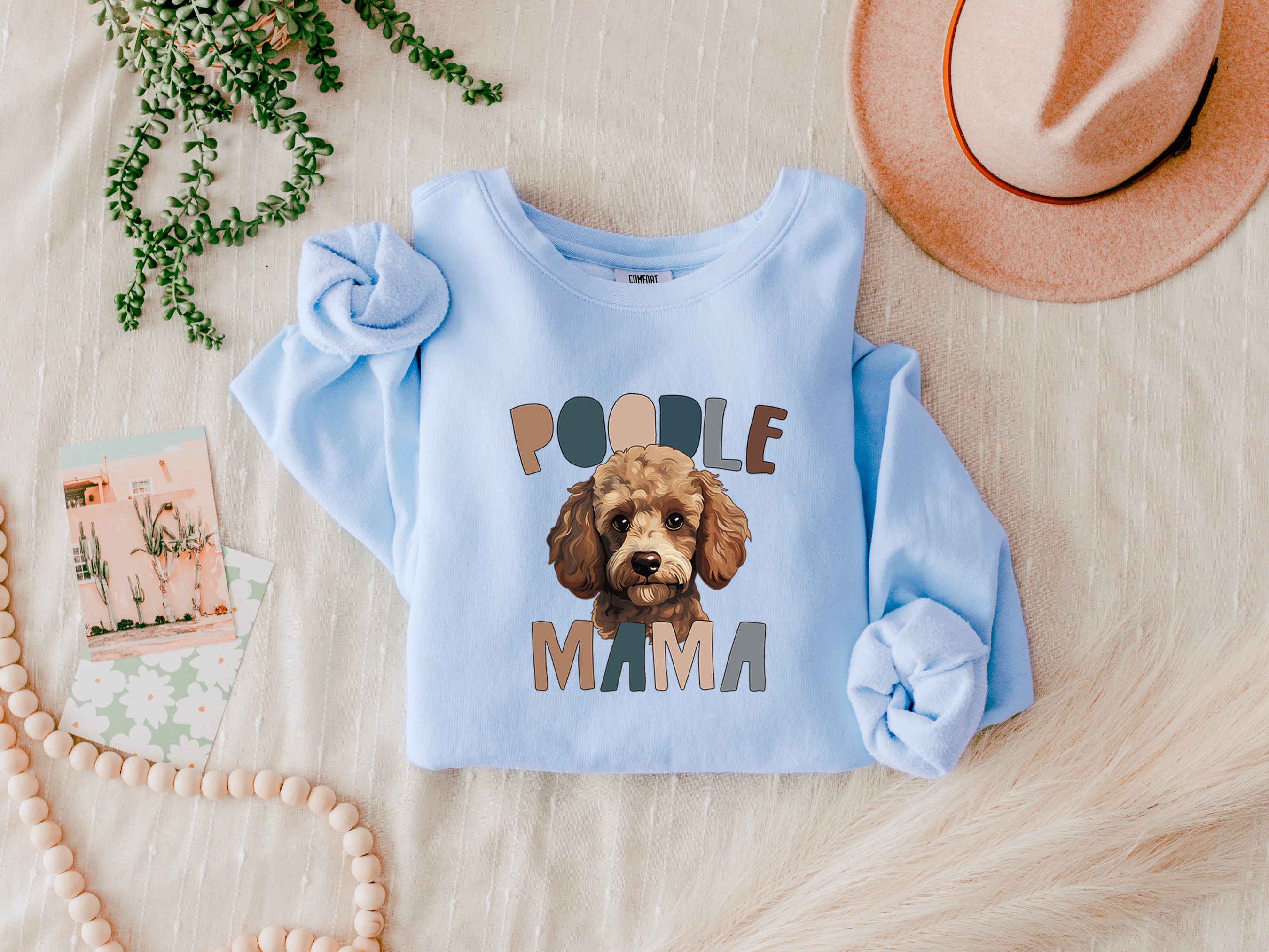 Poodle Dog Mom Garment Dyed Comfort Colors Sweatshirt (Color)