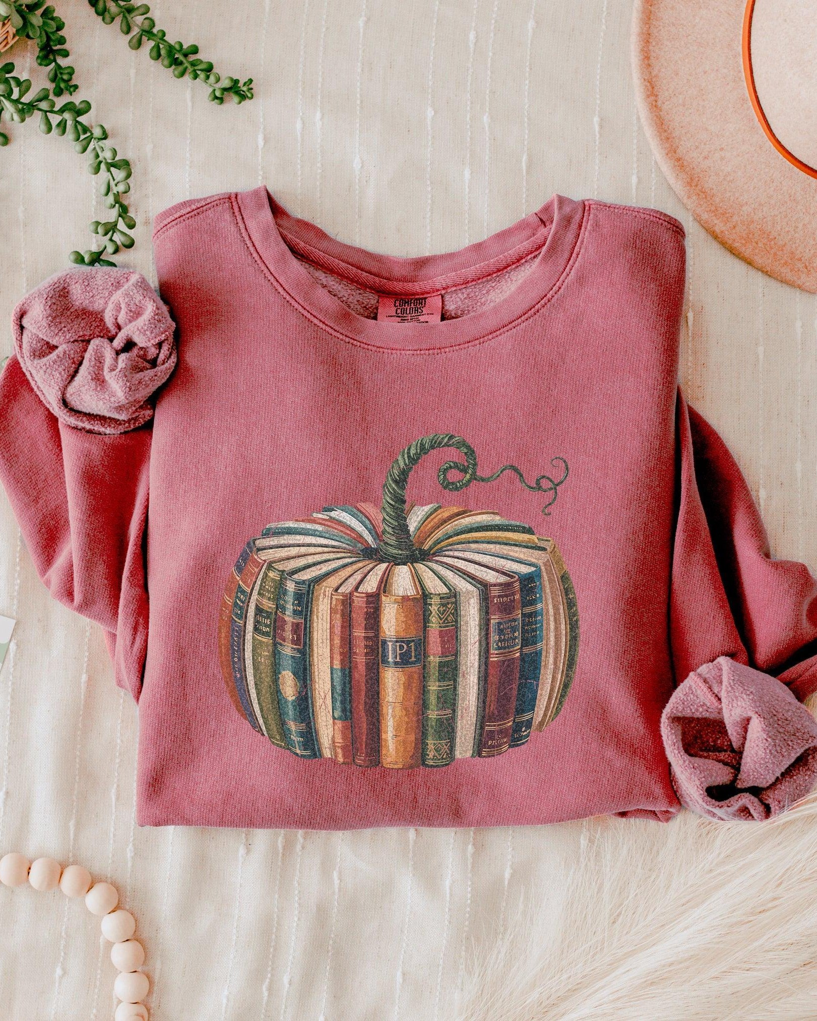 Pumpkin Book Fall Autumn Thanksgiving day Garment Dyed Comfort Colors Sweatshirt