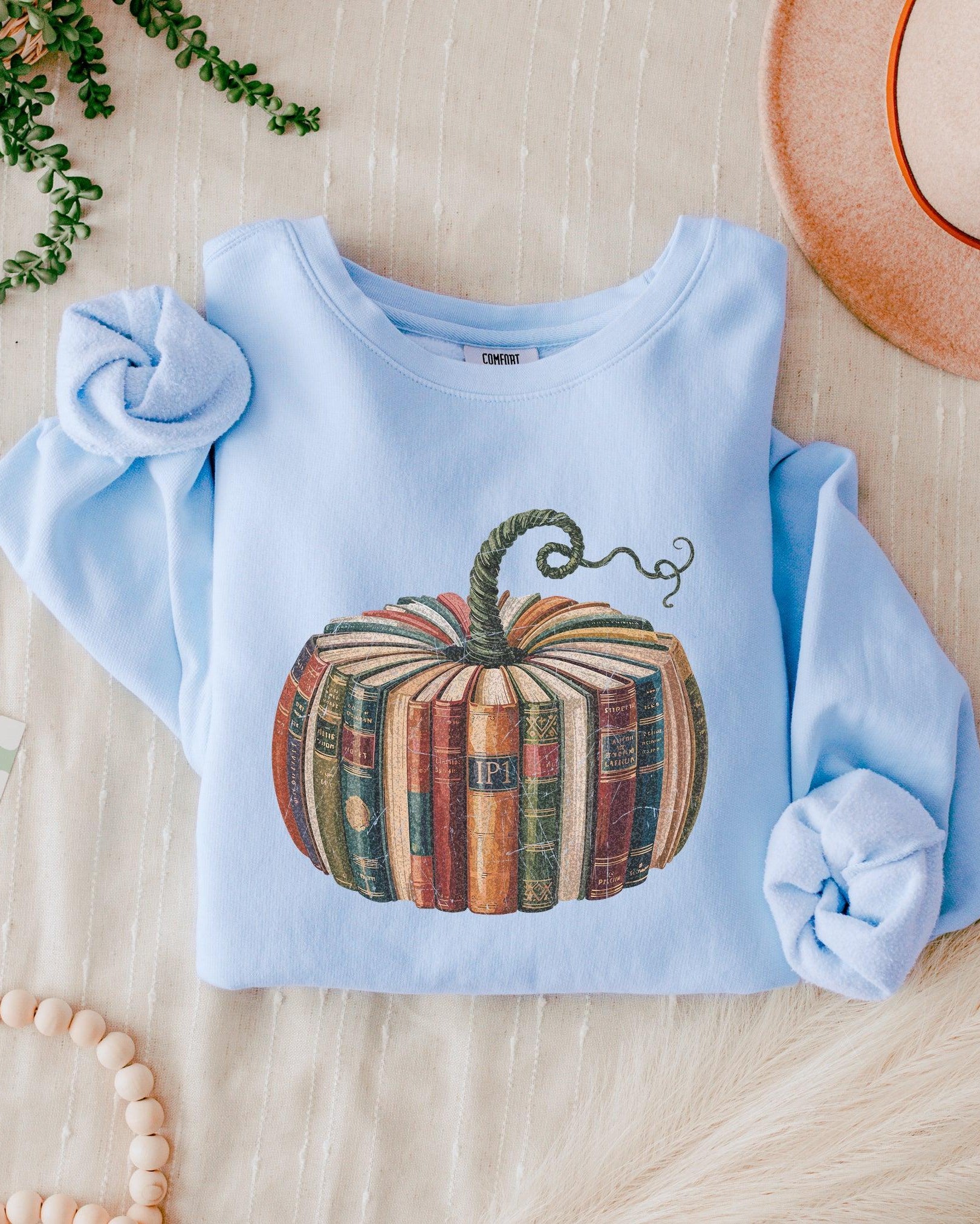 Pumpkin Book Fall Autumn Thanksgiving day Garment Dyed Comfort Colors Sweatshirt