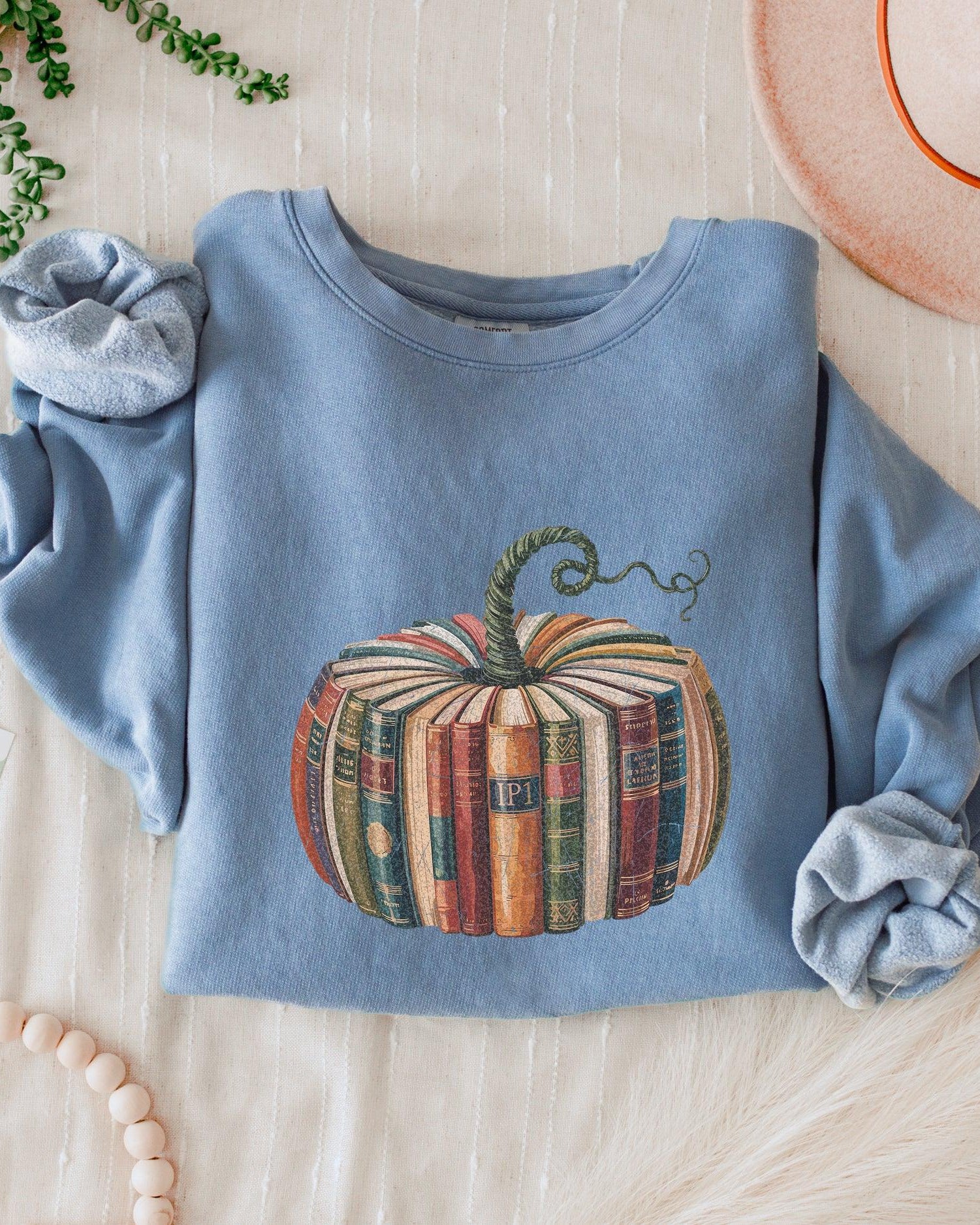 Pumpkin Book Fall Autumn Thanksgiving day Garment Dyed Comfort Colors Sweatshirt