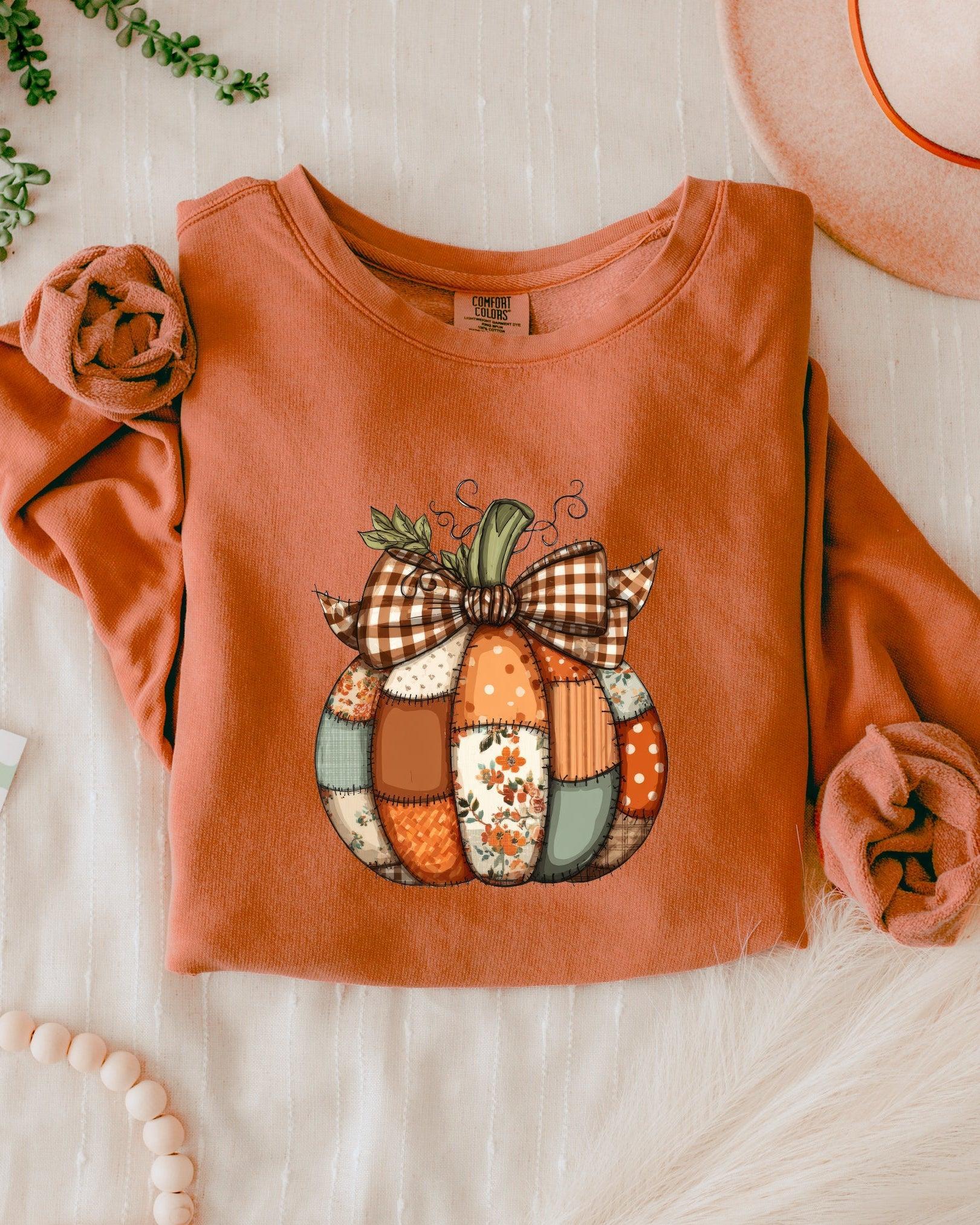 Pumpkin Fall Autumn Thanksgiving Day Garment Dyed Comfort Colors Sweatshirt