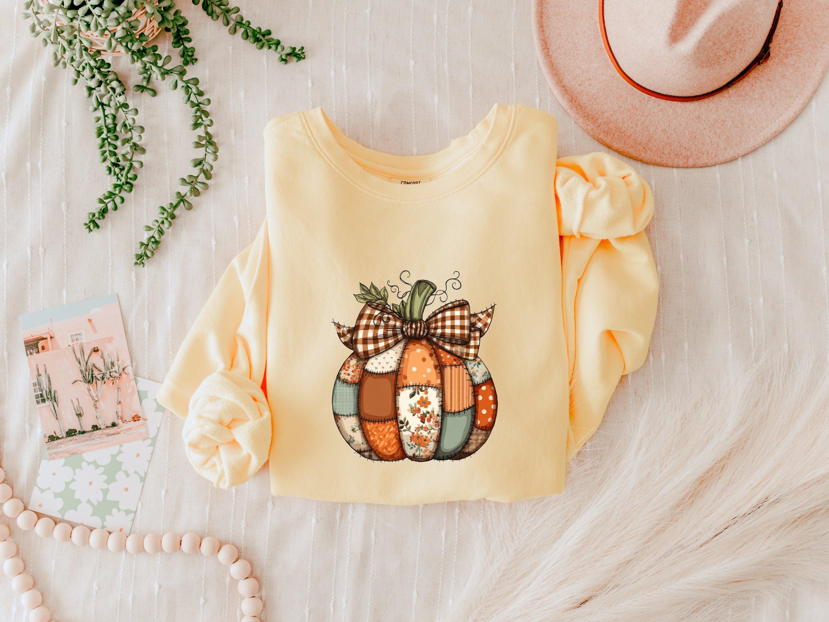 Pumpkin Fall Autumn Thanksgiving Day Garment Dyed Comfort Colors Sweatshirt