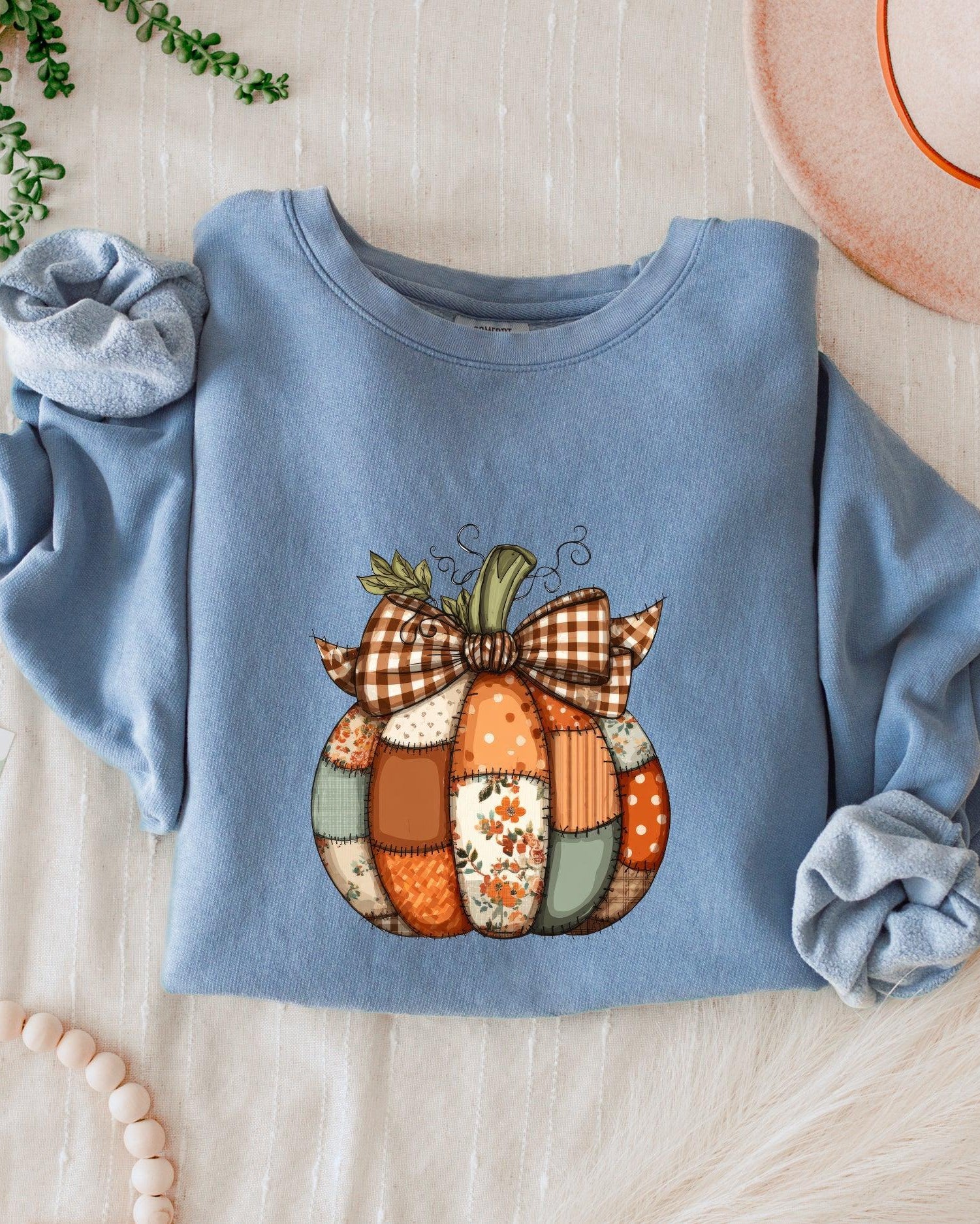 Pumpkin Fall Autumn Thanksgiving Day Garment Dyed Comfort Colors Sweatshirt
