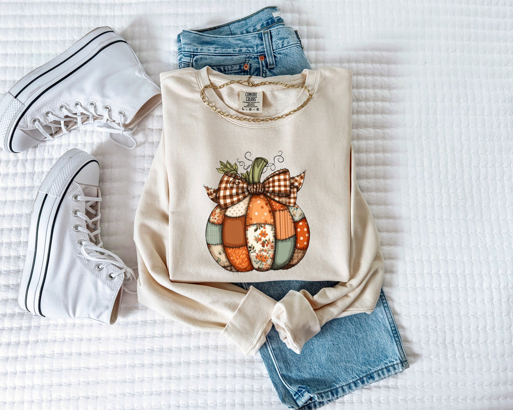 Pumpkin Fall Autumn Thanksgiving Day Garment Dyed Comfort Colors Sweatshirt