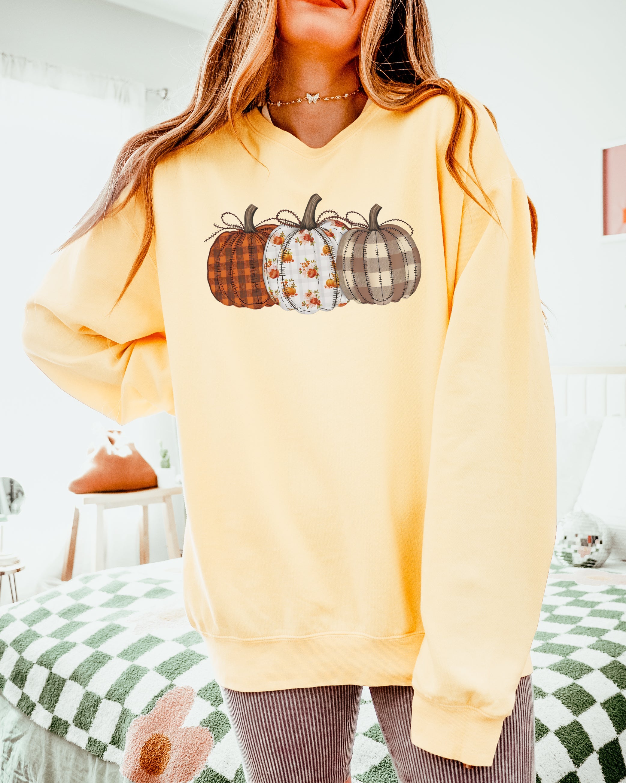 Pumpkin Patch Fall Autumn Inspirational Garment Dyed Comfort Colors Sweatshirt