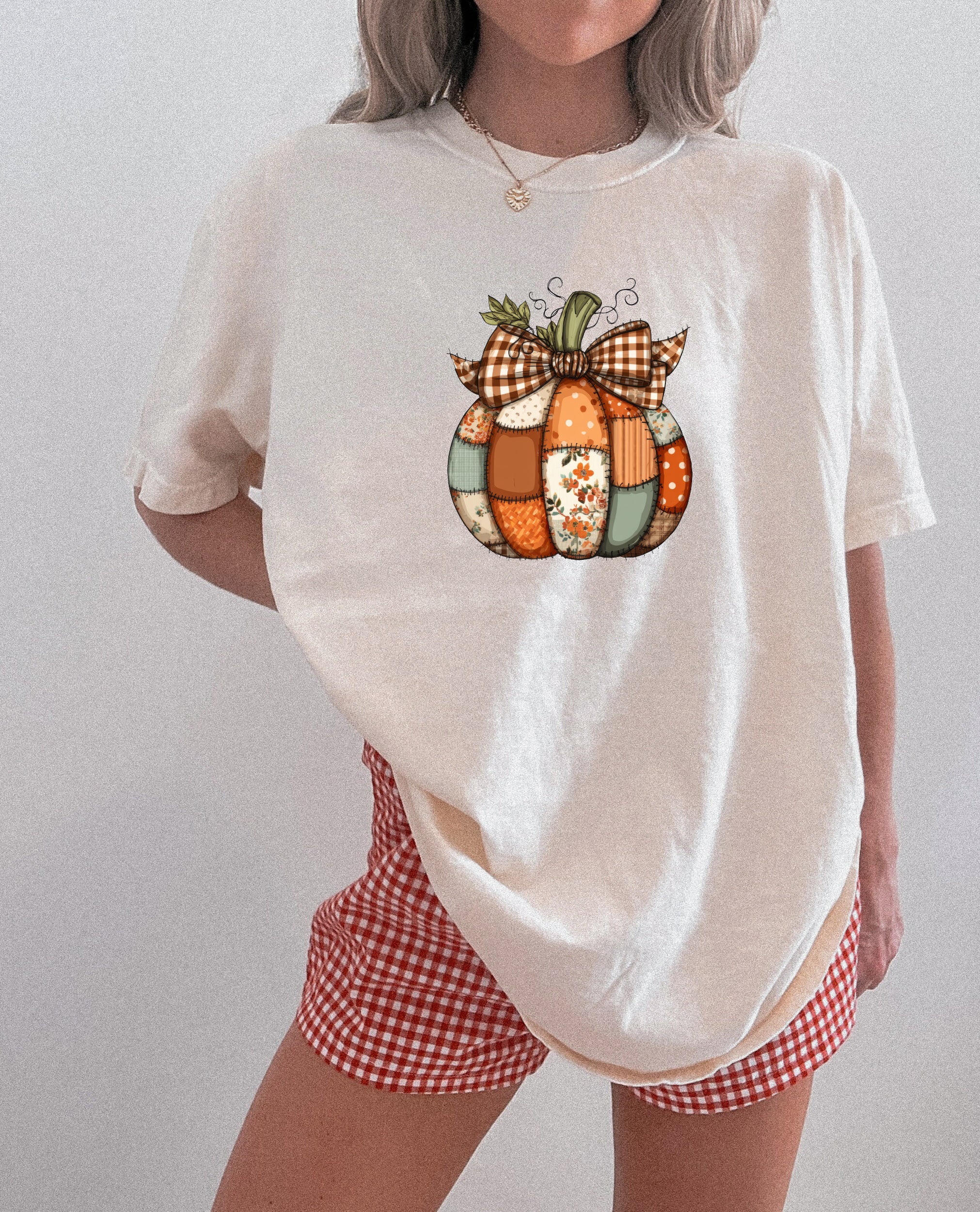 Pumpkin Tattered Fall Thanksgiving day Christmas Autumn Comfort Colors Garment Dyed T Shirt