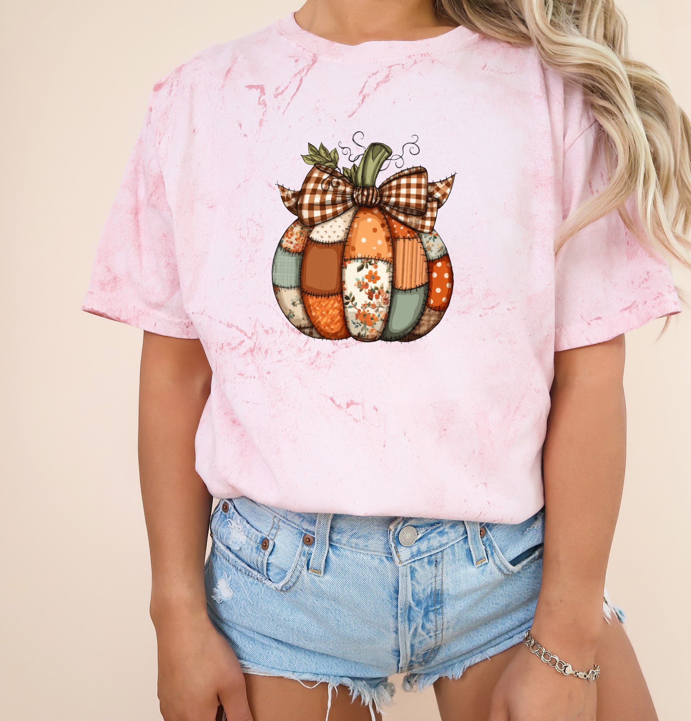 Pumpkin Tattered Fall Thanksgiving day Christmas Autumn Comfort Colors Garment Dyed T Shirt