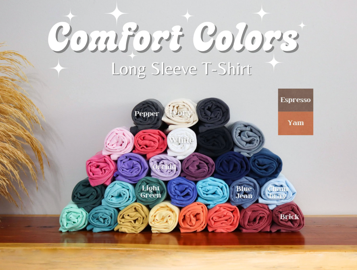 Pumpkins Fall Flower Thanksgiving Day Comfort Colors Long Sleeve Shirt