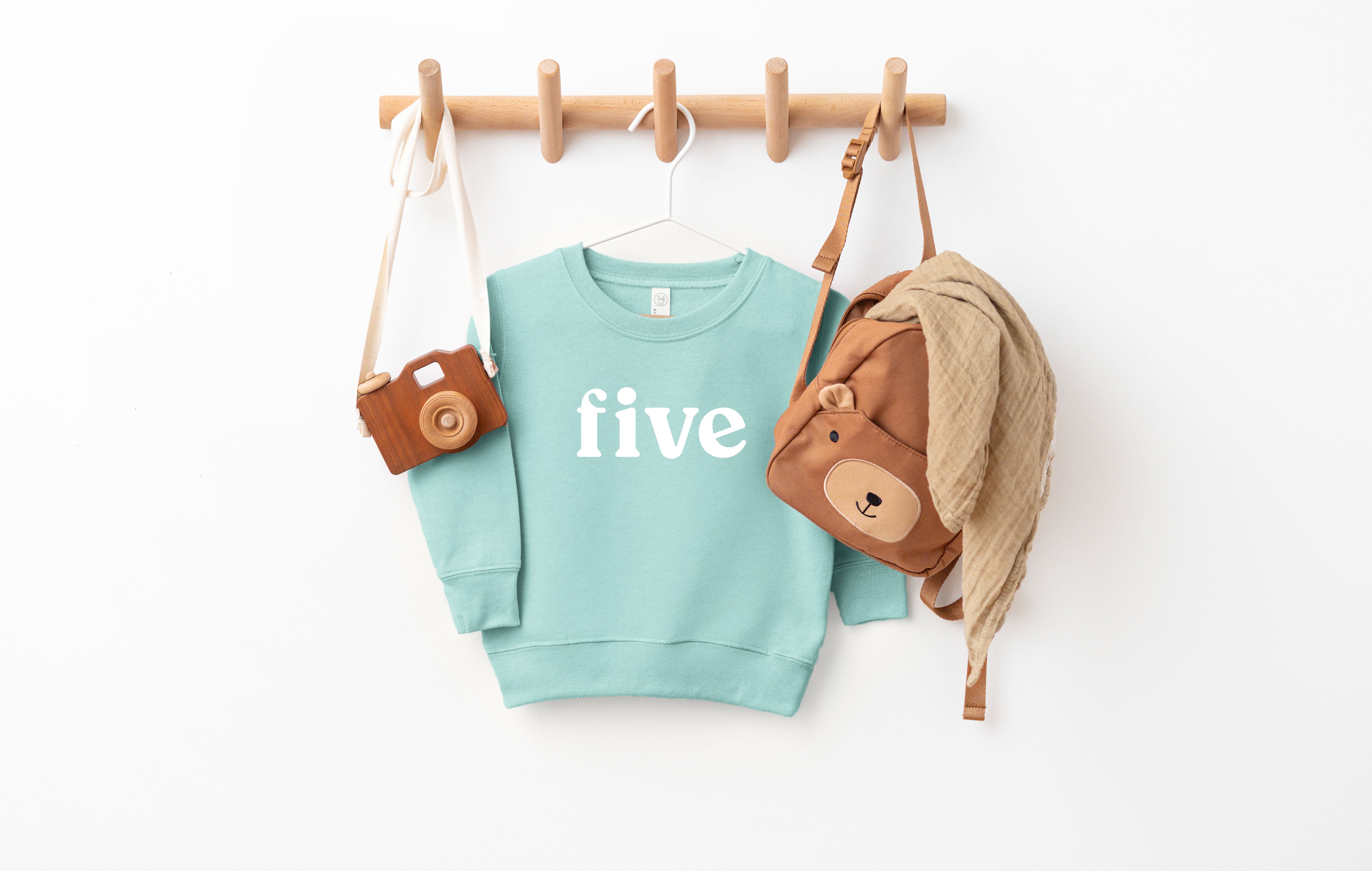 Five Toddler Kids Birthday Sweatshirt (Serif)
