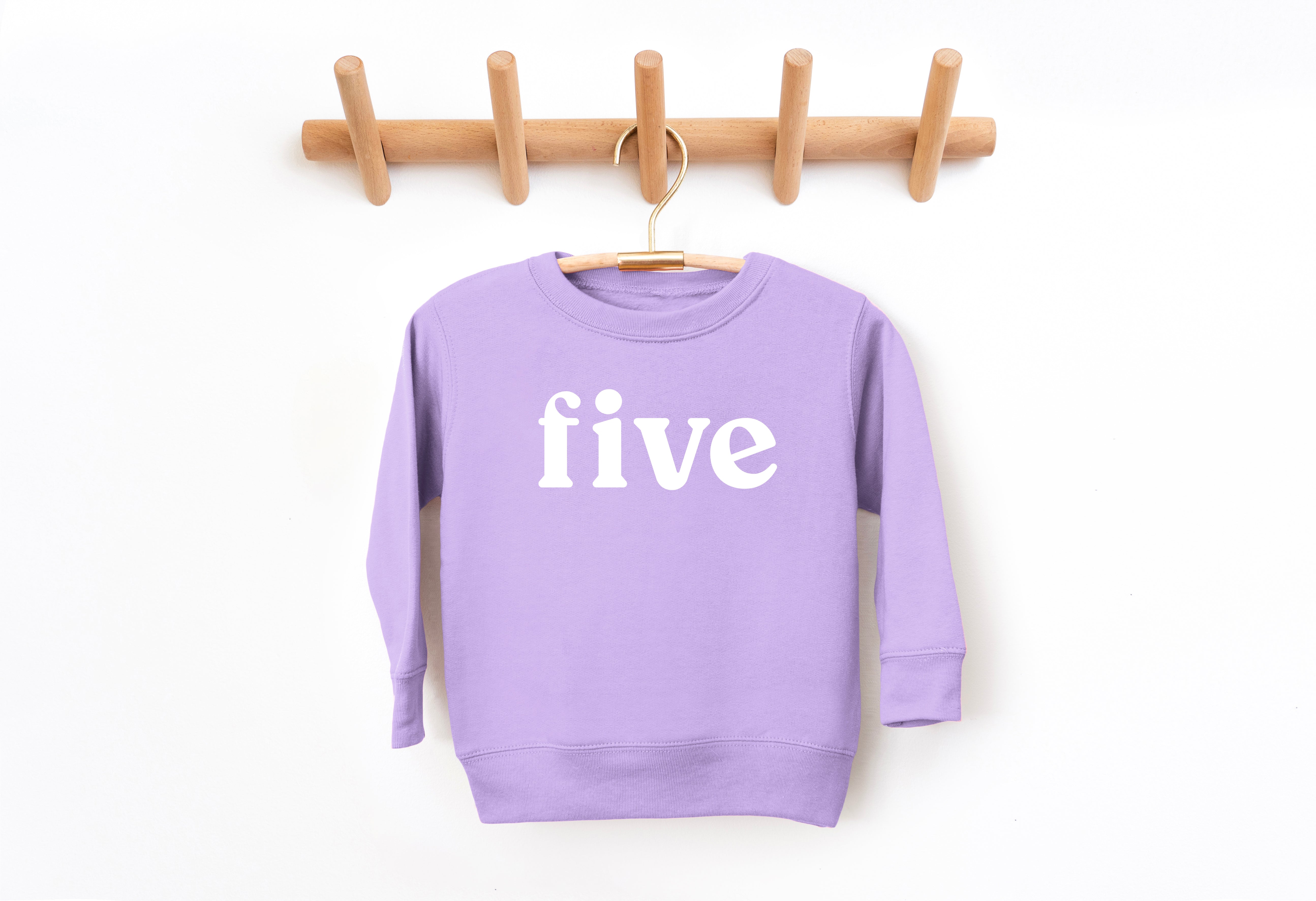 Five Toddler Kids Birthday Sweatshirt (Serif)