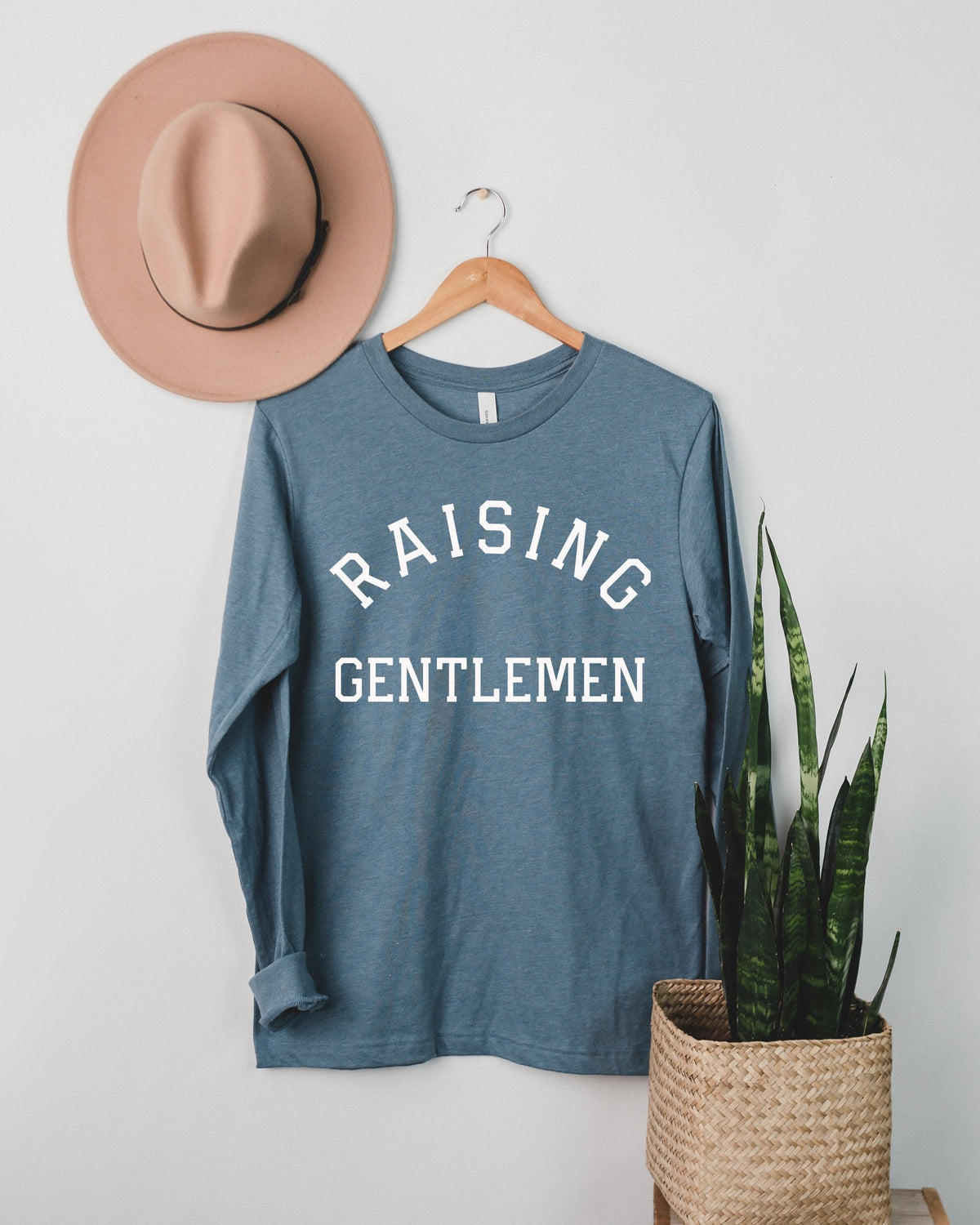 Raising Gentlemen Boy mama Long Sleeve T shirt (Varsity)