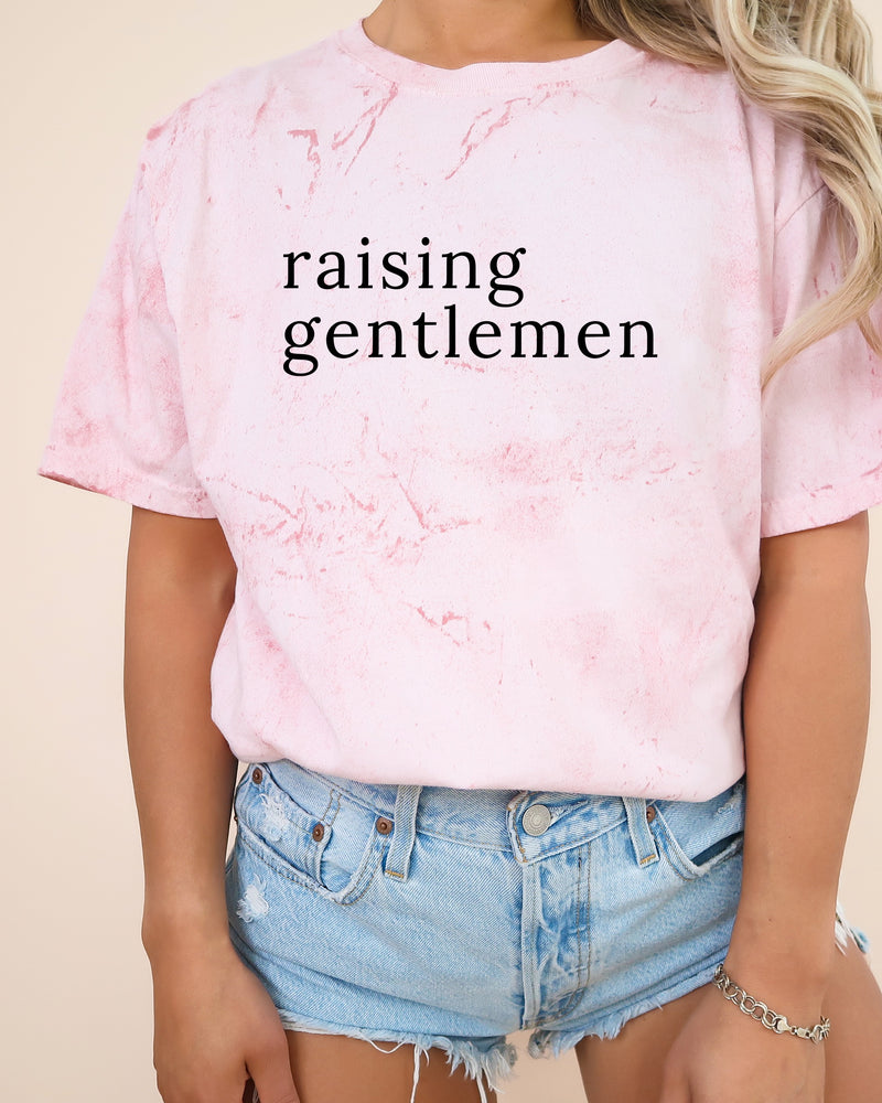 Raising Gentlemen Boy mom Garment Dyed T Shirt (serif)