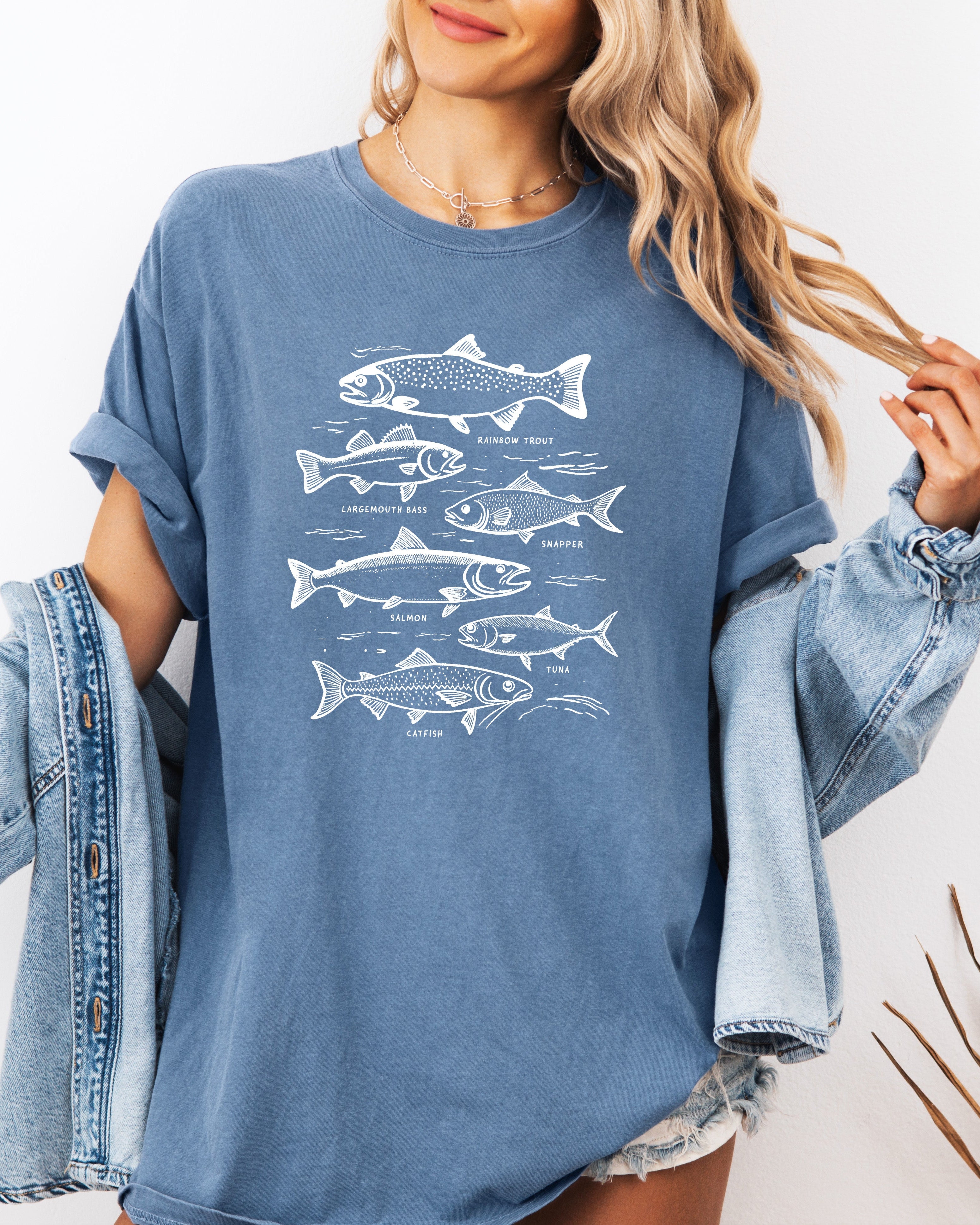 Sardines Salmon Fish Nature Camping Hiking Comfort Colors T Shirt (sketch)