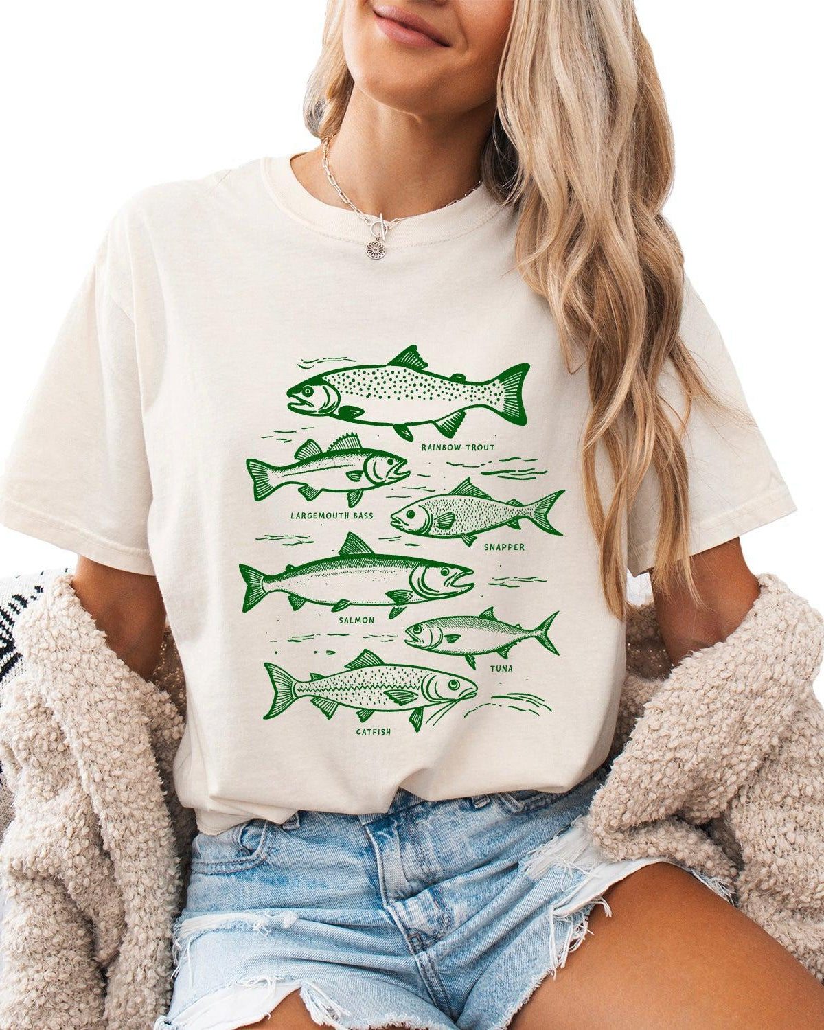 Sardines Salmon Fish Nature Camping Hiking Comfort Colors T Shirt (sketch)