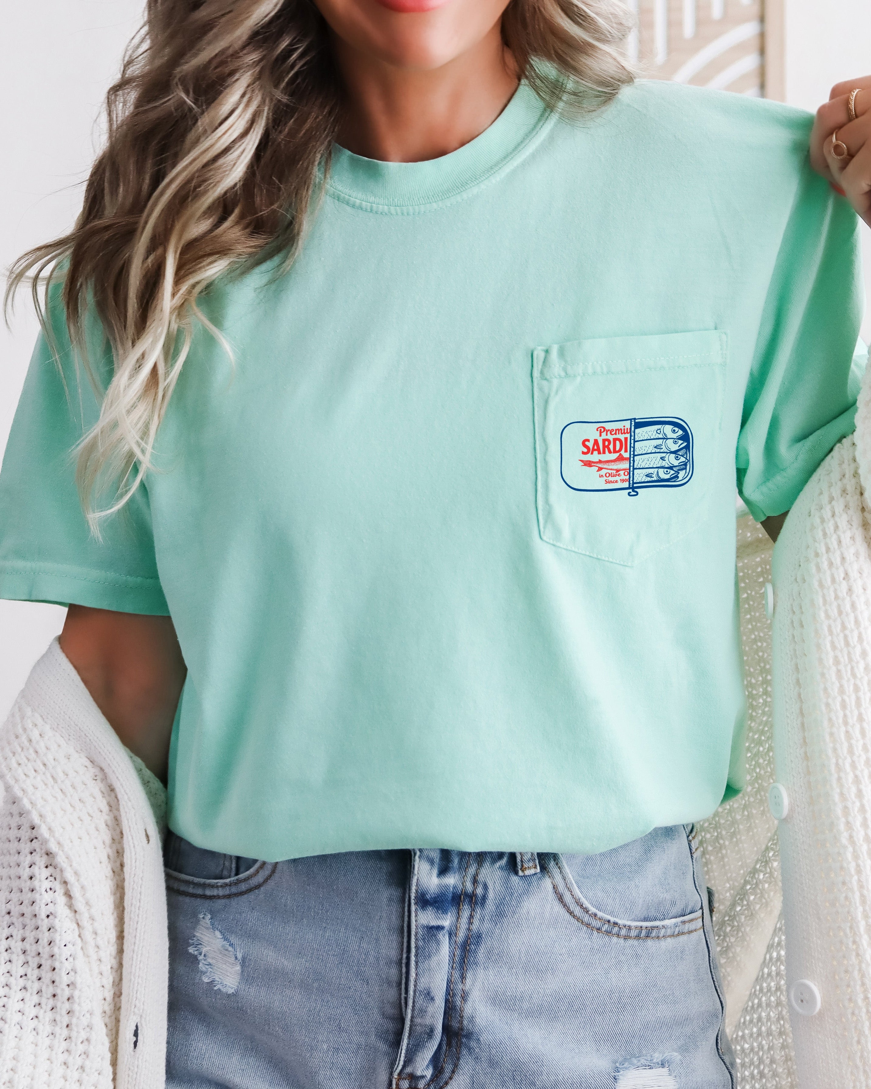 Sardines Salmon Fish Vacation Lake Beach Nature Comfort Colors Pocket T Shirt | Camping, Hiking, Plant