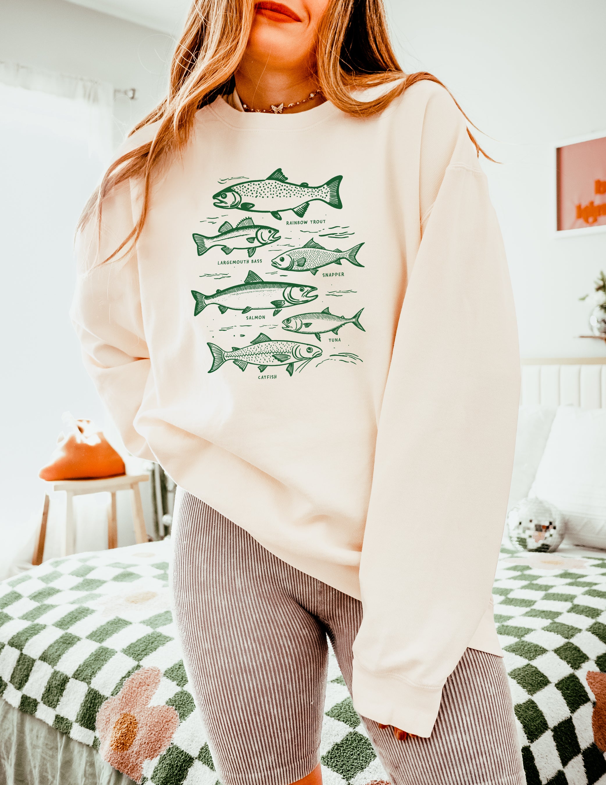 Sardines Salmon Tuna Fish Fishing Nature Camping Garment Dyed Comfort Colors Sweatshirt
