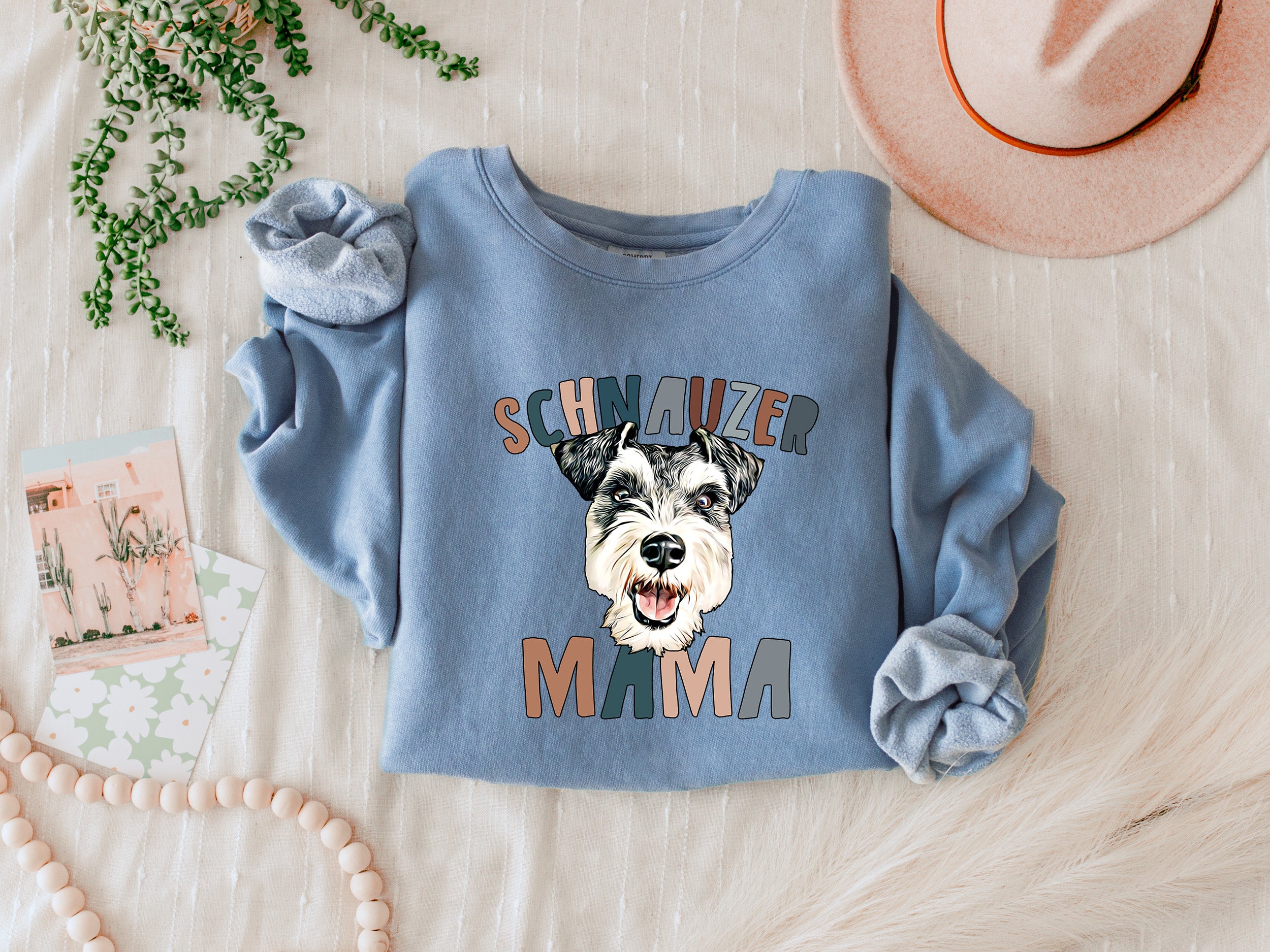 Schnauzer Dog Mom Garment Dyed Comfort Colors Sweatshirt (Color)