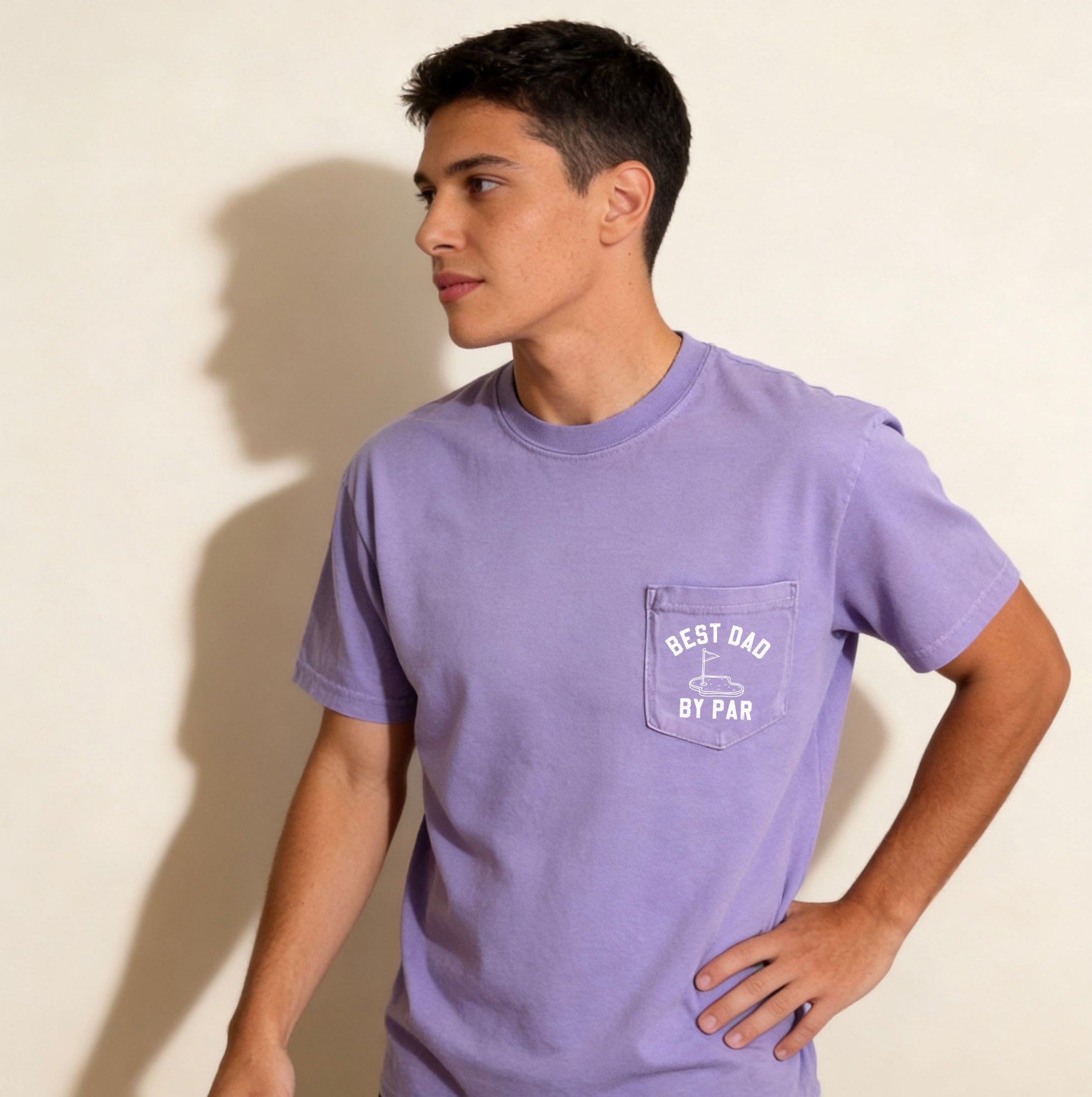 Best dad by par Comfort Colors Pocket T Shirt (Golf)