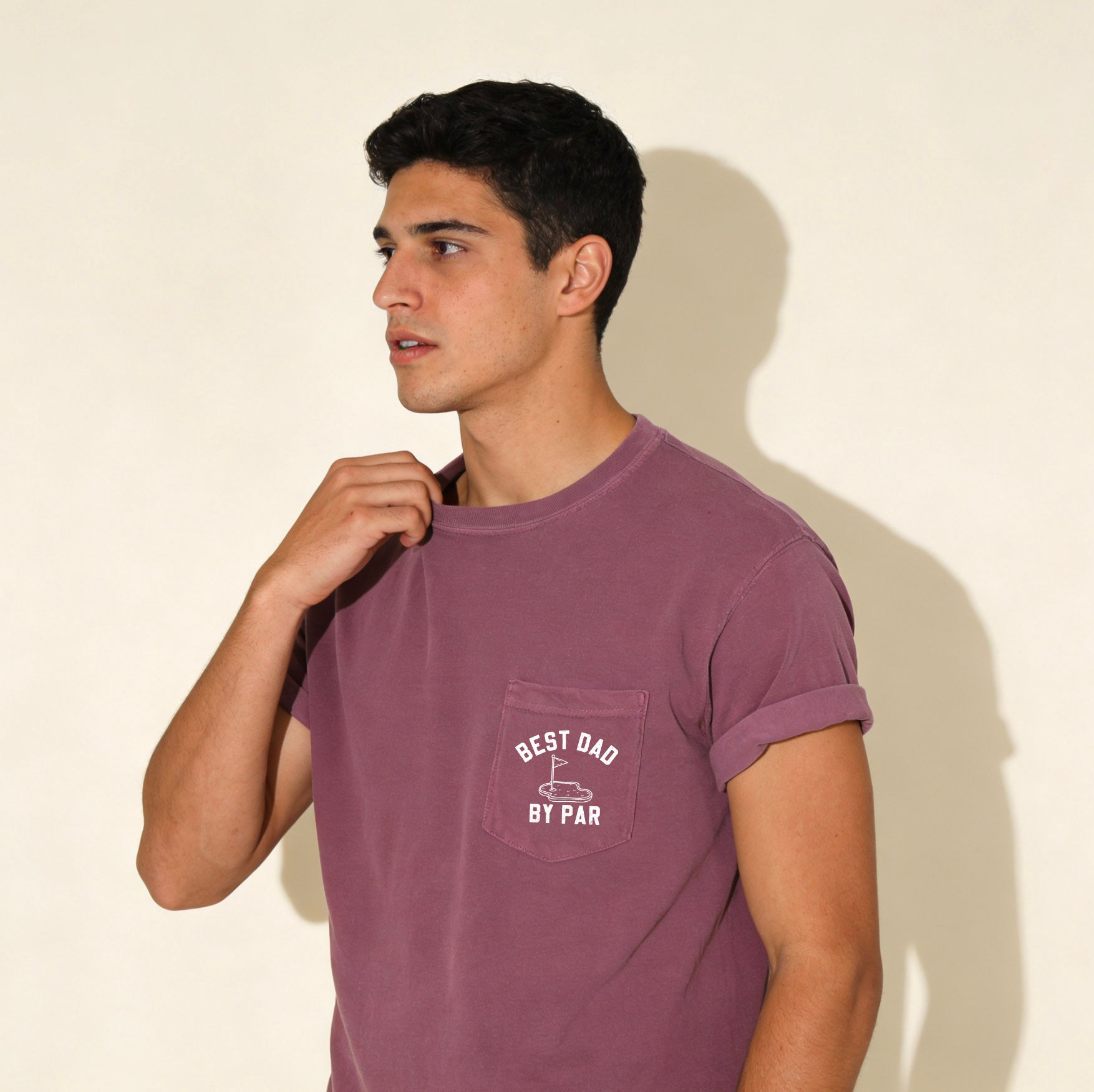 Best dad by par Comfort Colors Pocket T Shirt (Golf)